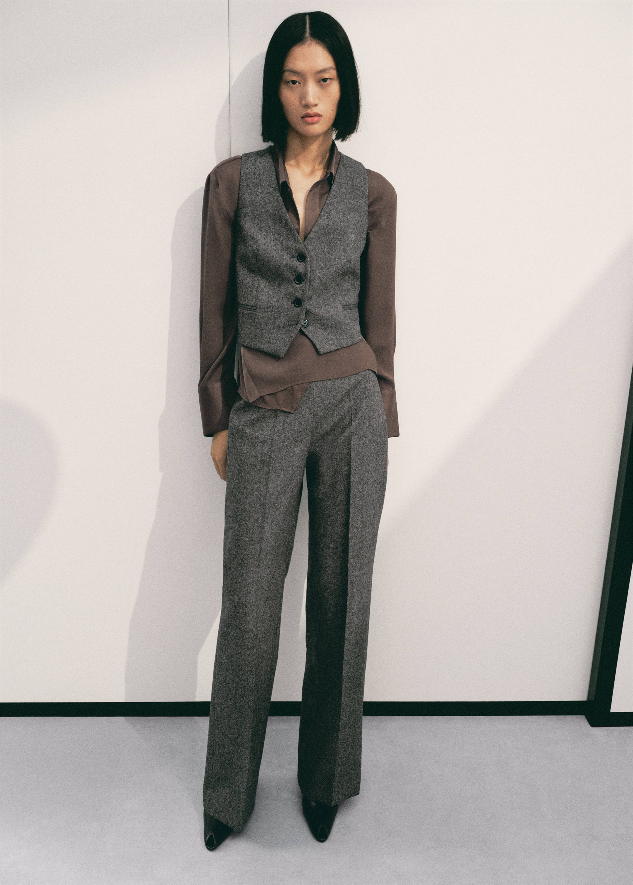 Speckled wool waistcoat - General plane