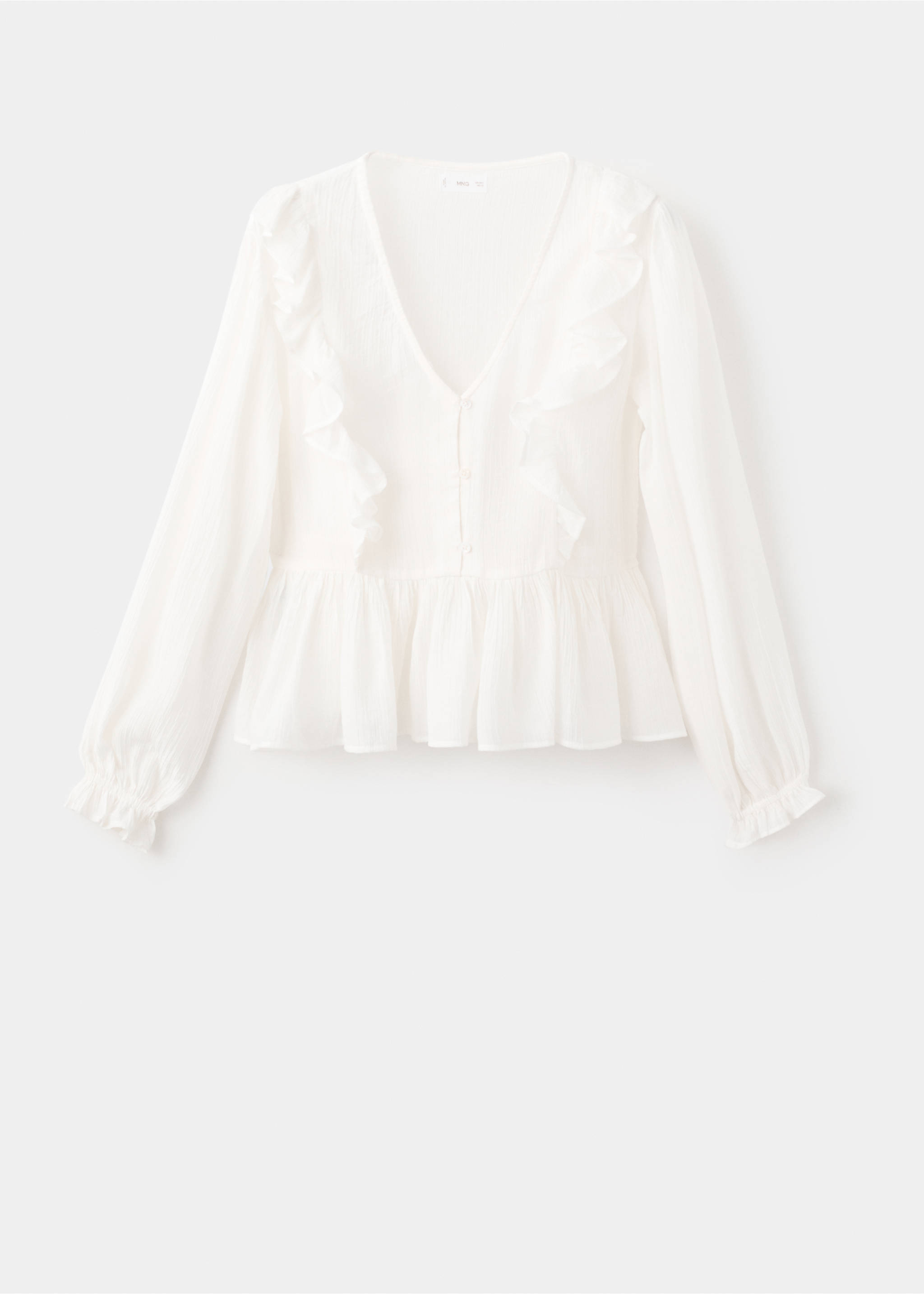 Fluid ruffled blouse - Article without model, Off White. Ref: 17028268-00.