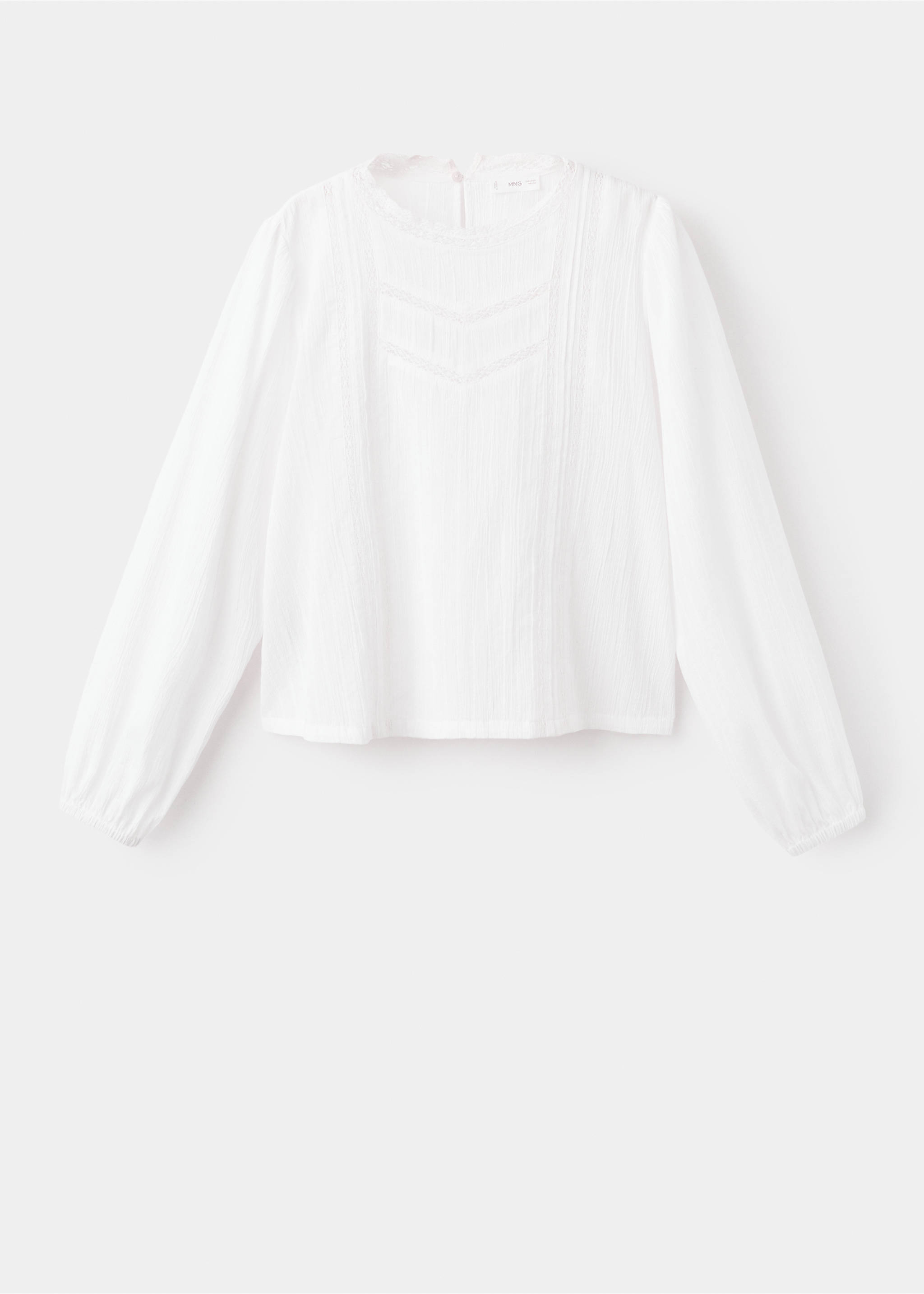 Cotton blouse with lace trim - Article without model, Off White. Ref: 17028269-00.