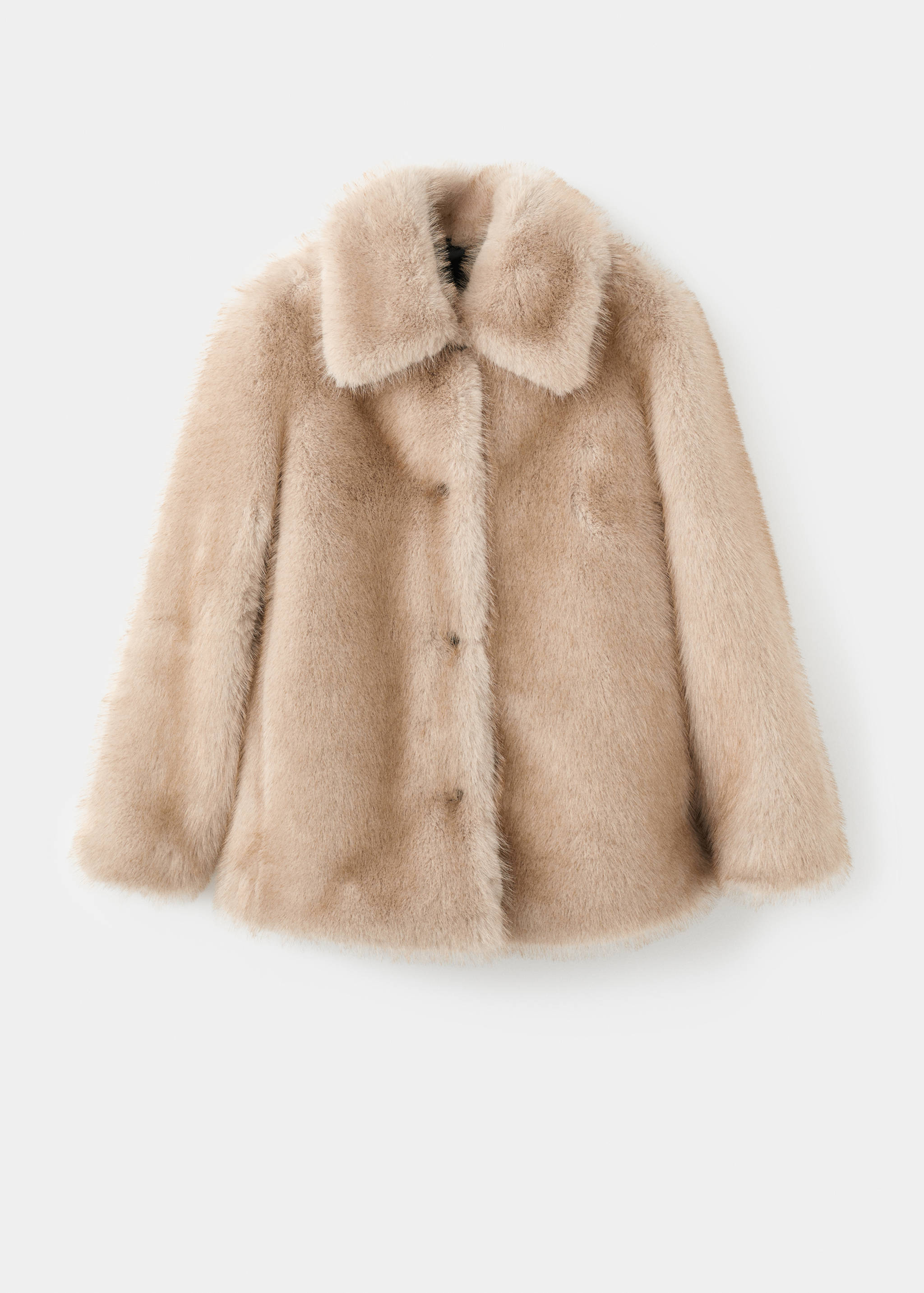 Faux-fur coat with buttons - Article without model