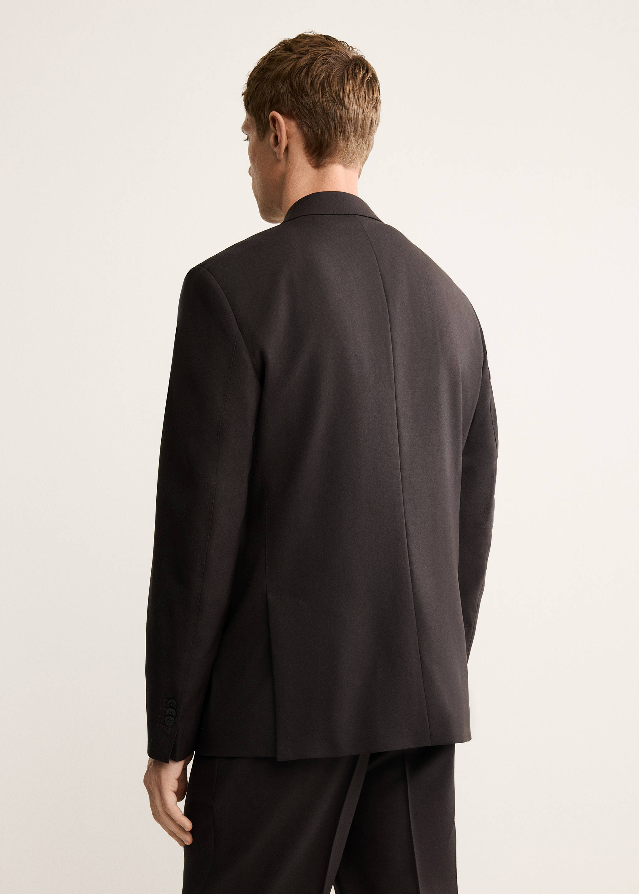 100% Italian wool double-breasted suit jacket - Reverse of the article