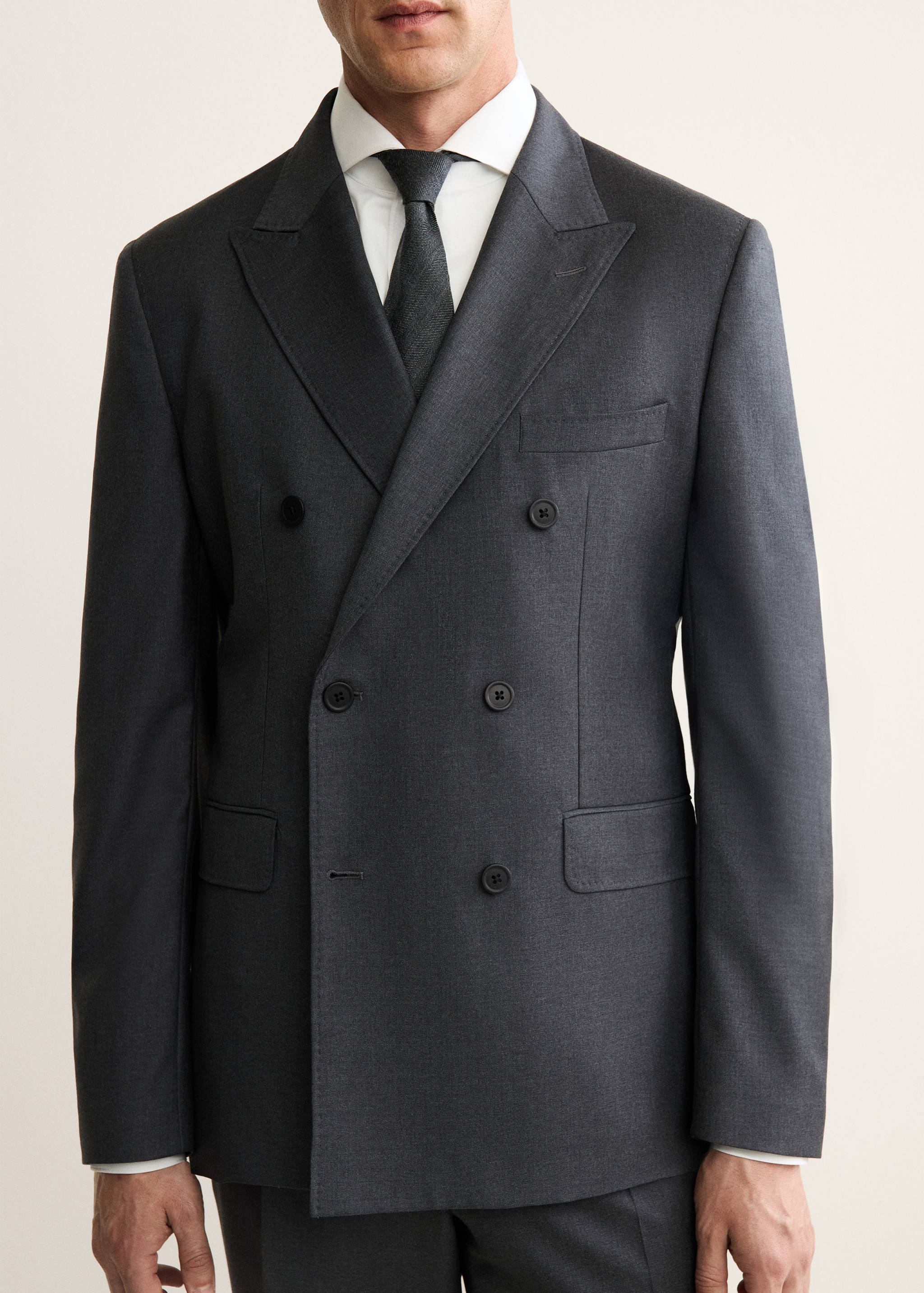 100% wool flannel double-breasted jacket - Details of the article 3