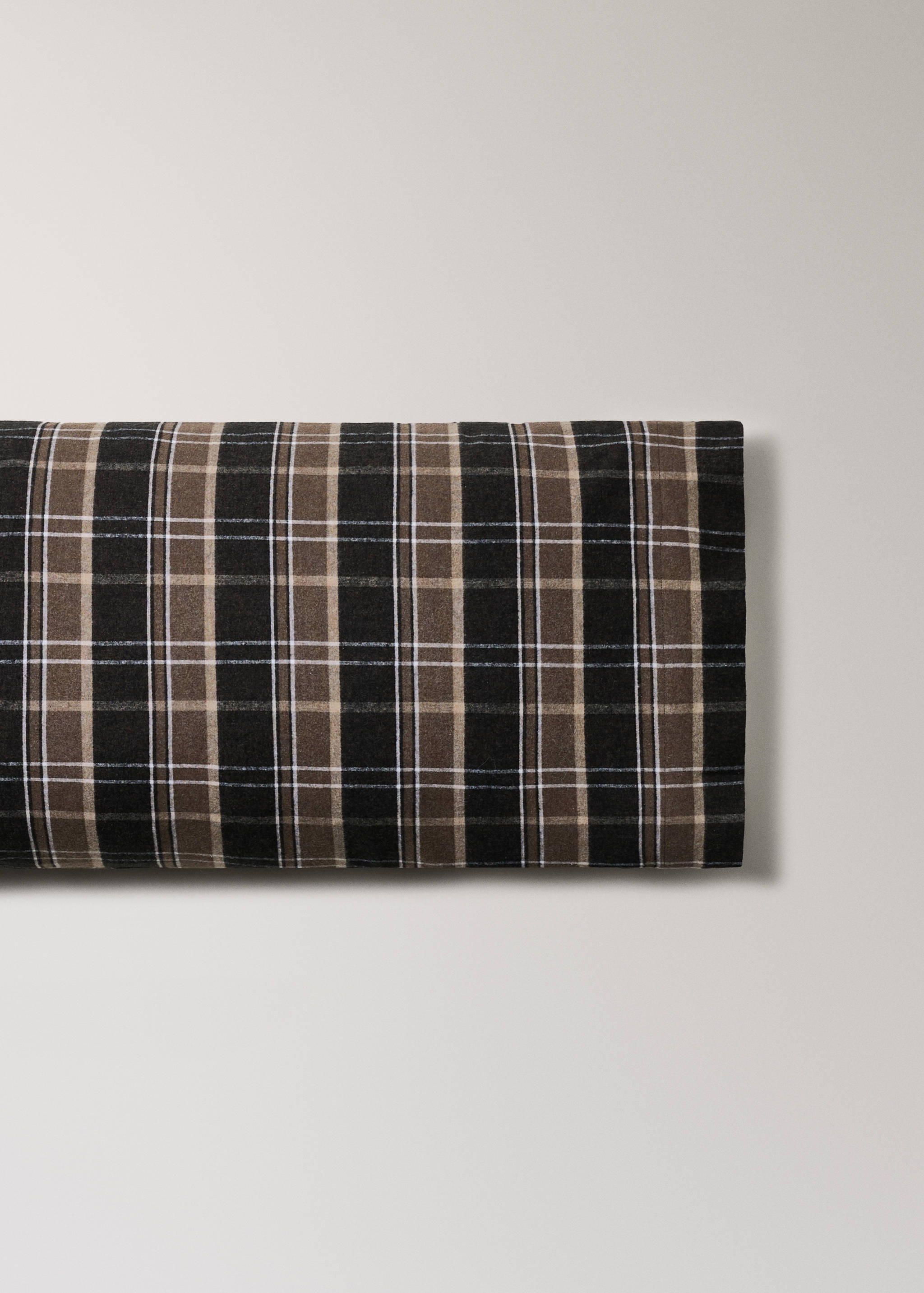 Kopfkissenbezug aus Baumwollflanell, Melange-Garn, kariert, 45 x 110 cm - Artikel ohne Model