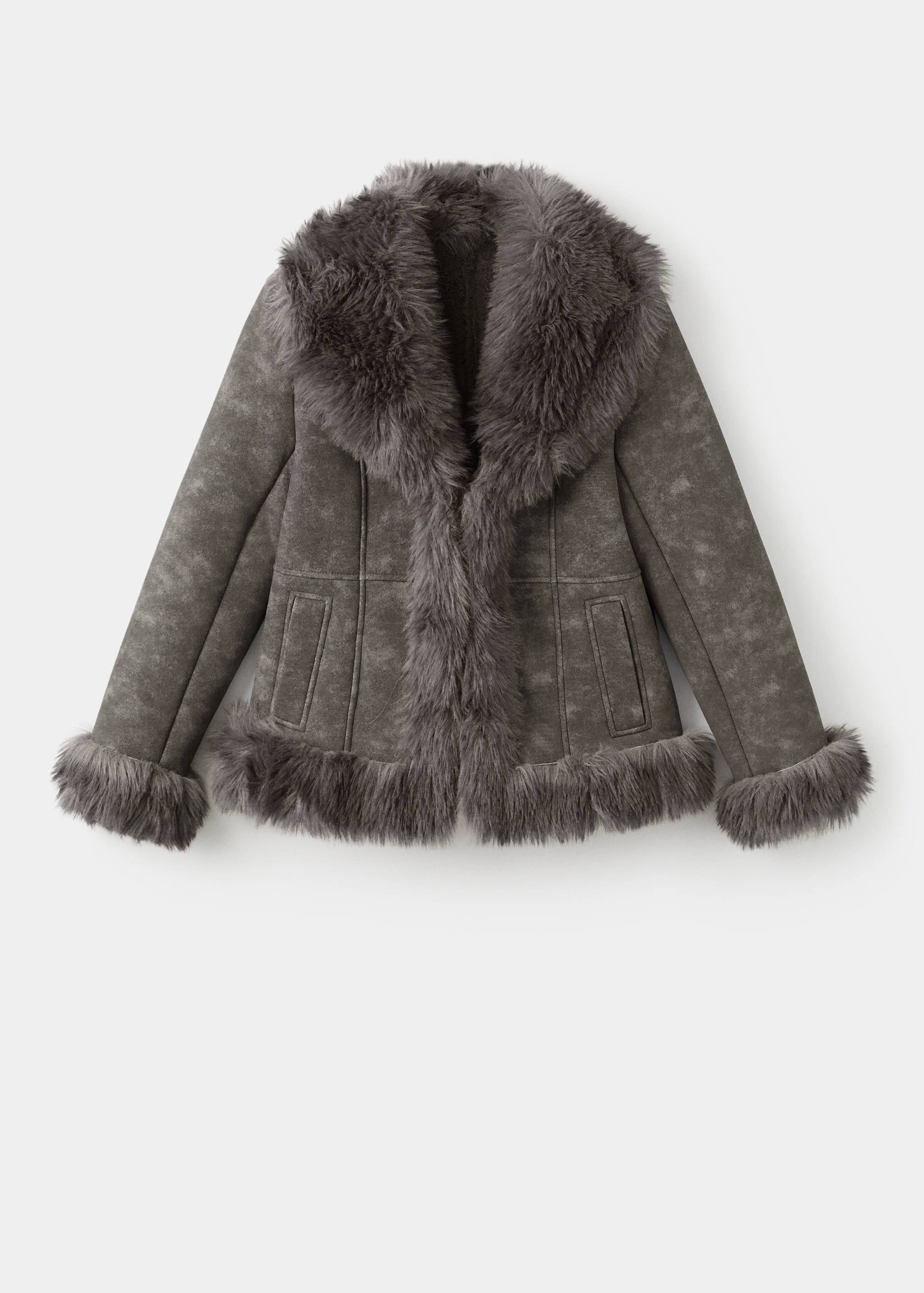 Suede-effect faux-fur jacket - Article without model