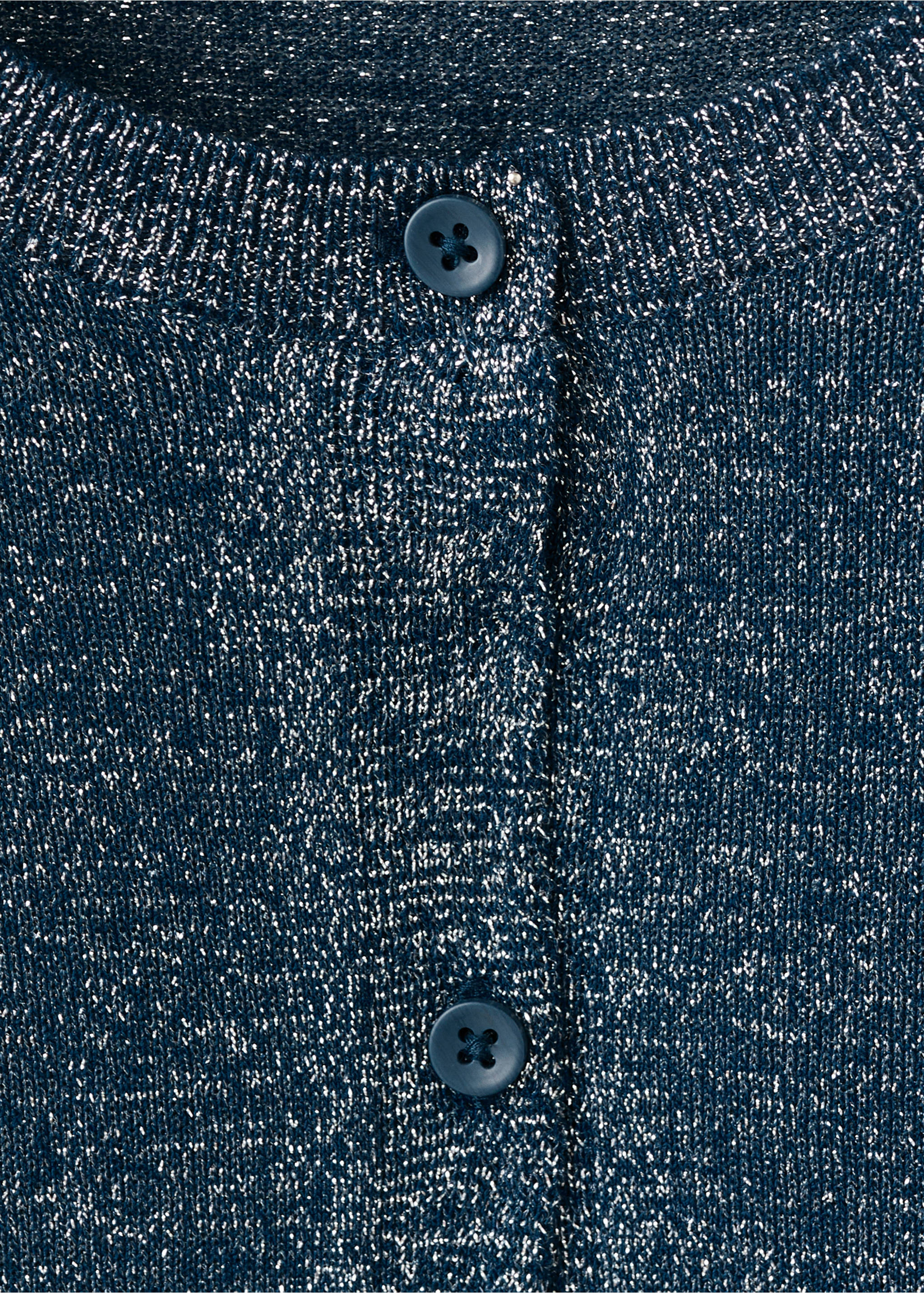 Lurex knitted cardigan - Details of the article 8, Navy. Ref: 17028636-00.