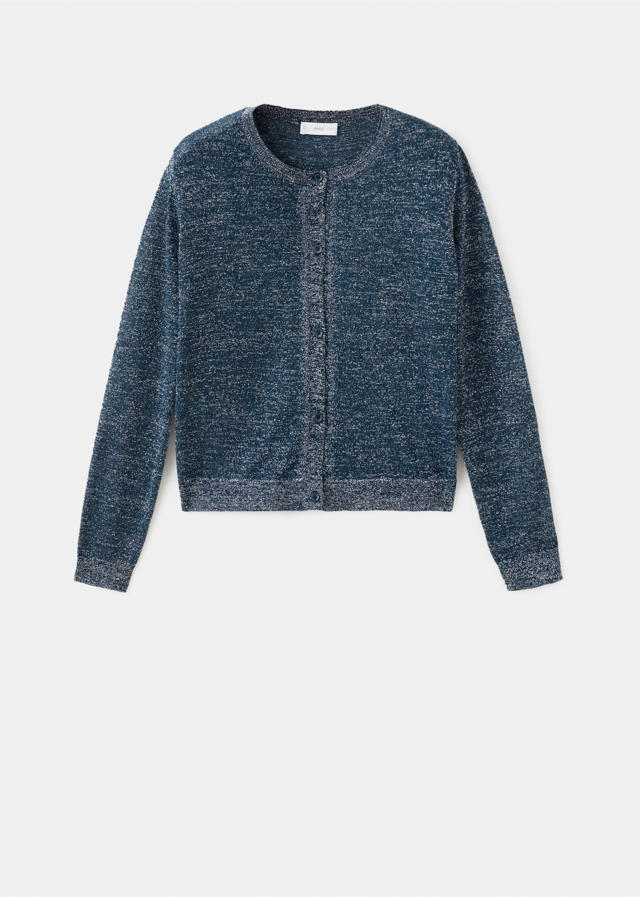 Lurex knitted cardigan - Article without model, Navy. Ref: 17028636-00.