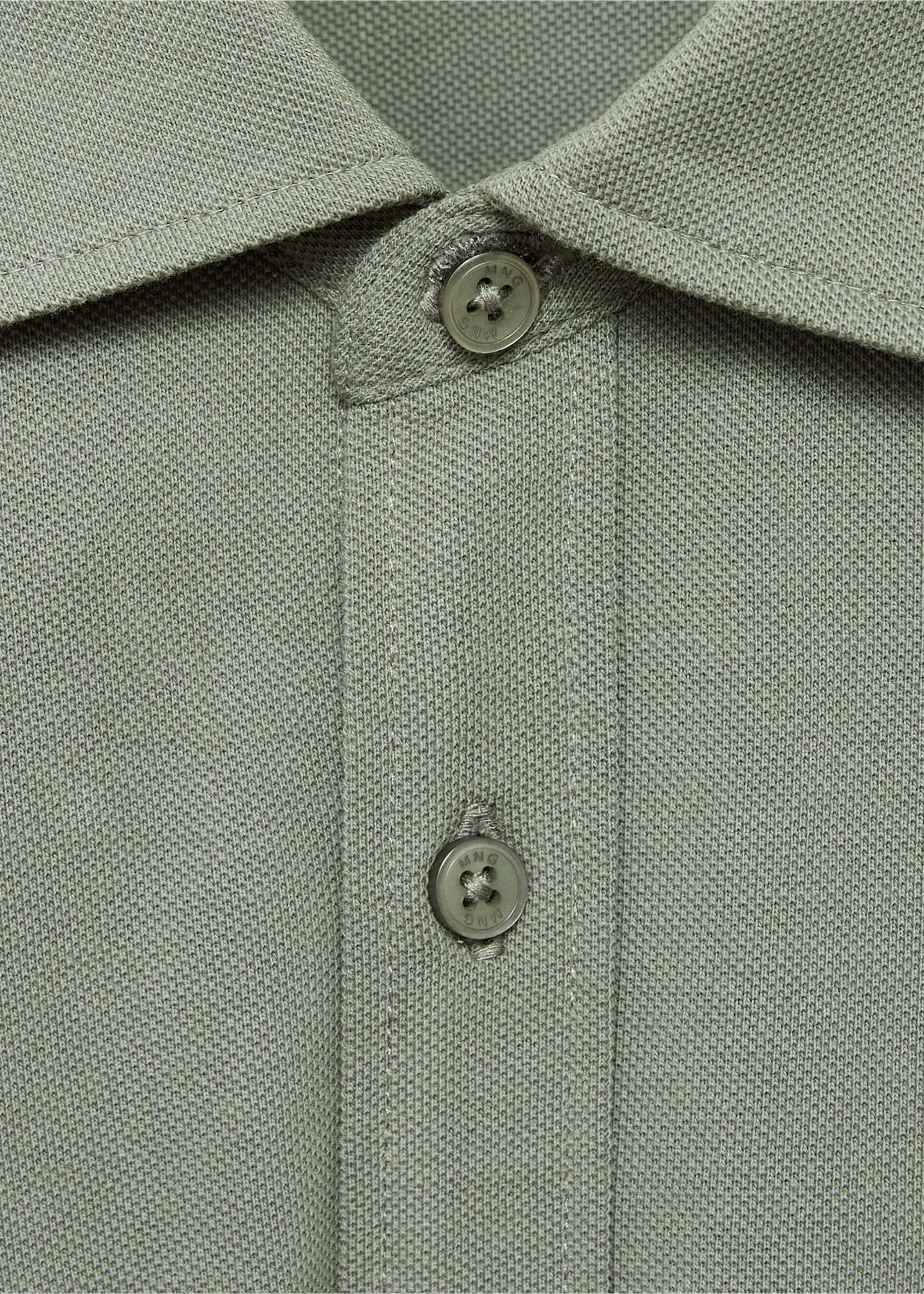 Cotton polo shirt - Details of the article 8, Khaki. Ref: 17028638-00.