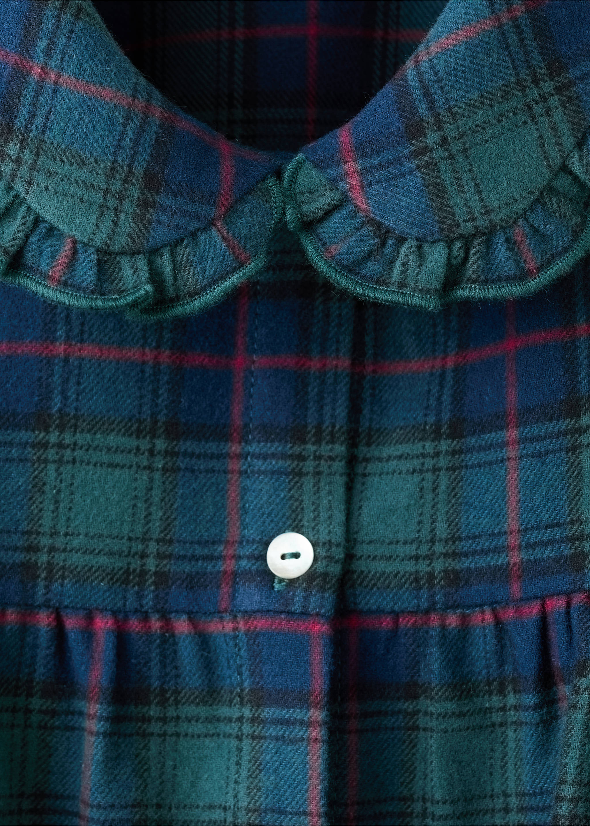 Lange geruite pyjama - Detail van het artikel 0, Bosgroen. Ref: 17029097-00.
