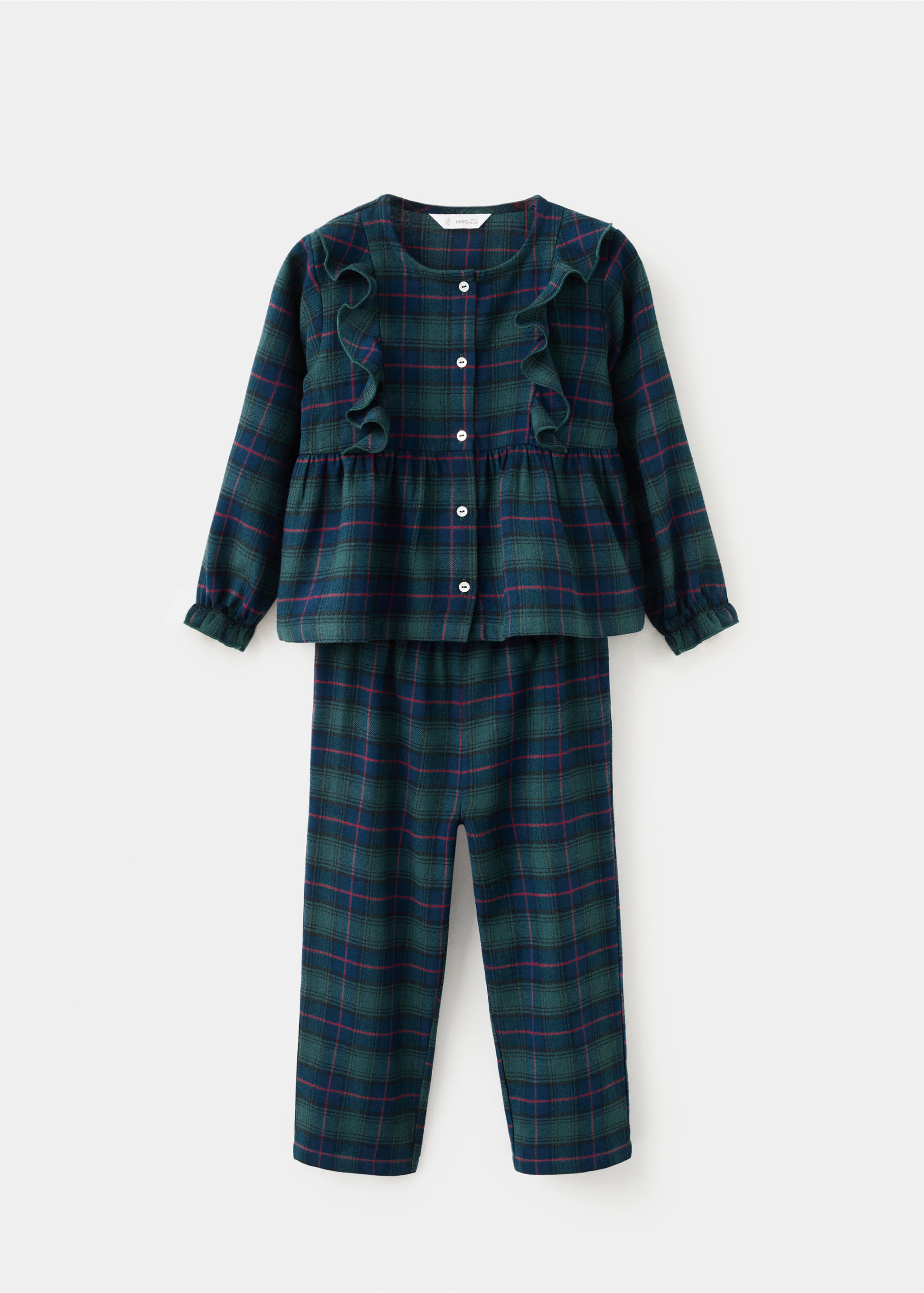 Set of long check pyjamas - Article without model, Forest Green. Ref: 17029098-00.