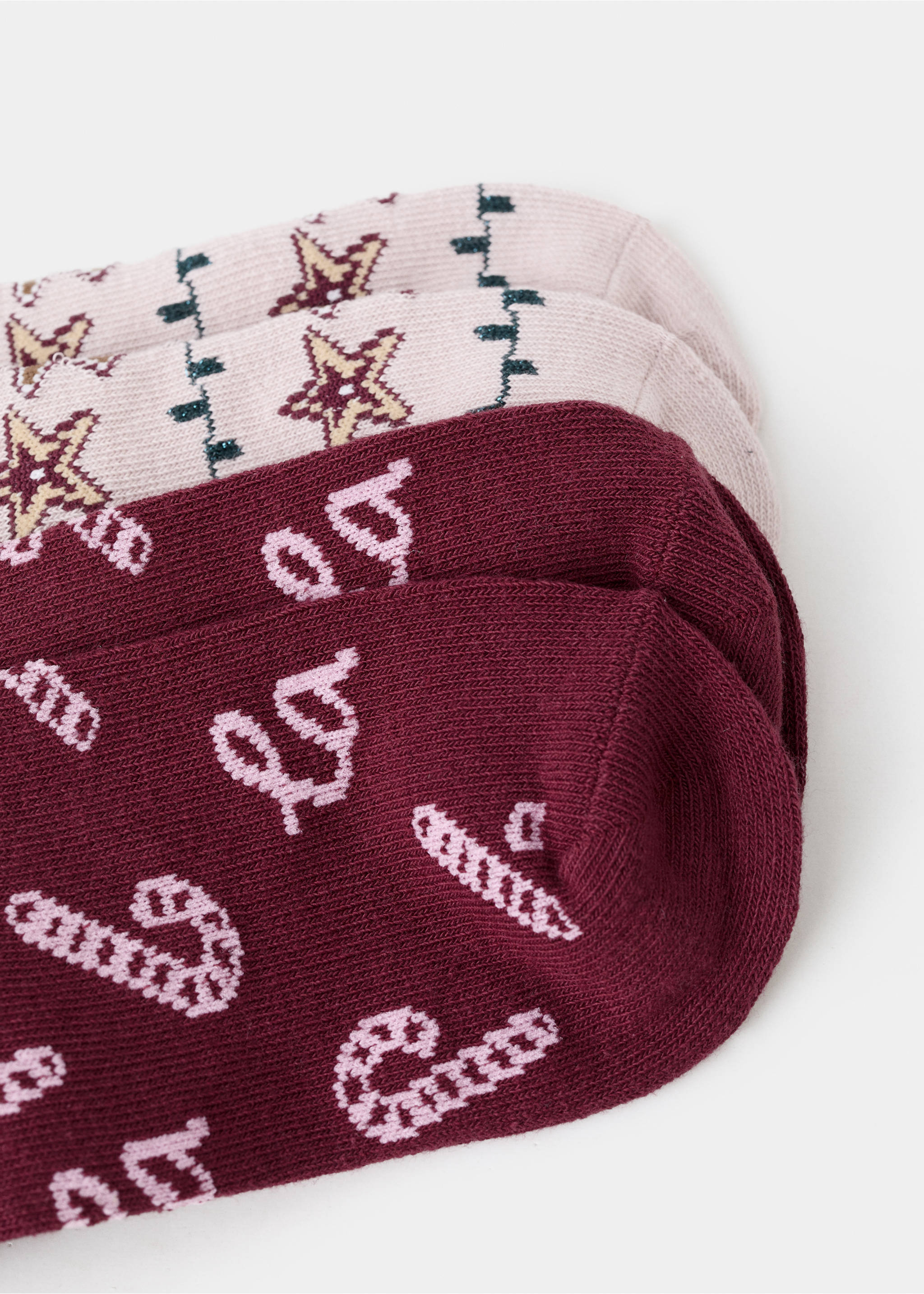 2 pack Christmas printed socks - Reverse of the article, Pink. Ref: 17029104-00.