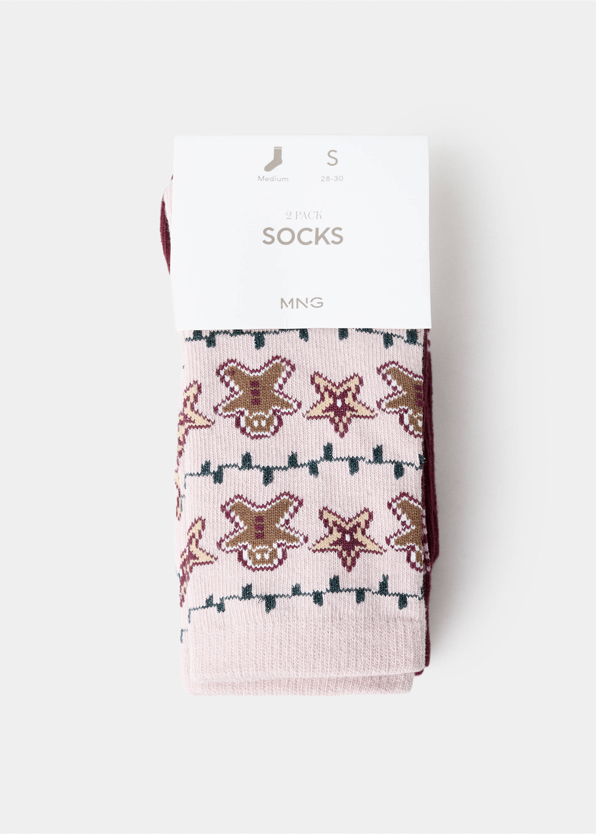 2 pack Christmas printed socks - Details of the article 0, Pink. Ref: 17029104-00.