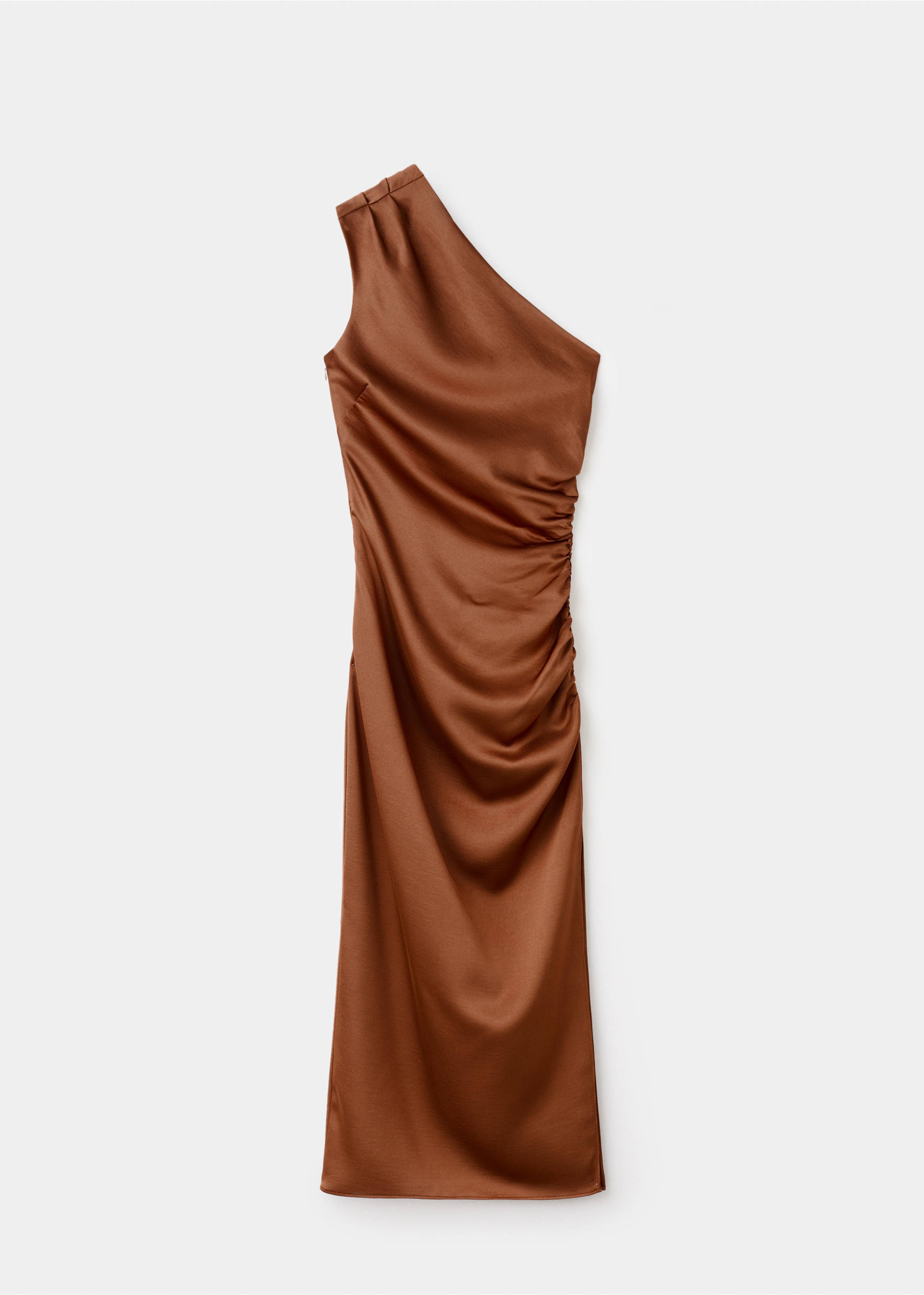 Asymmetrical satin dress - Article without model, Copper. Ref: 17029108-00.
