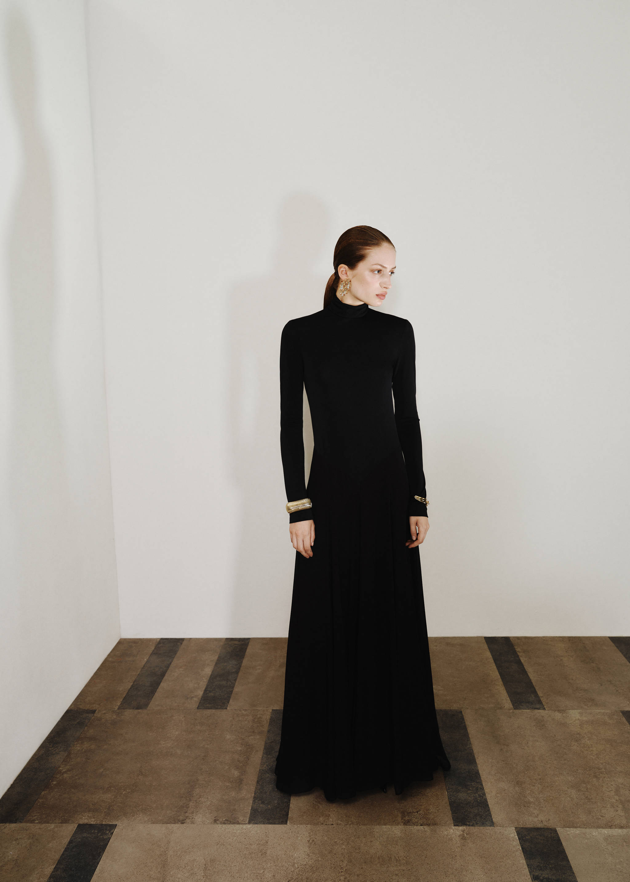 A-Linien-Kleid mit Stehkragen - Allgemeine Ansicht