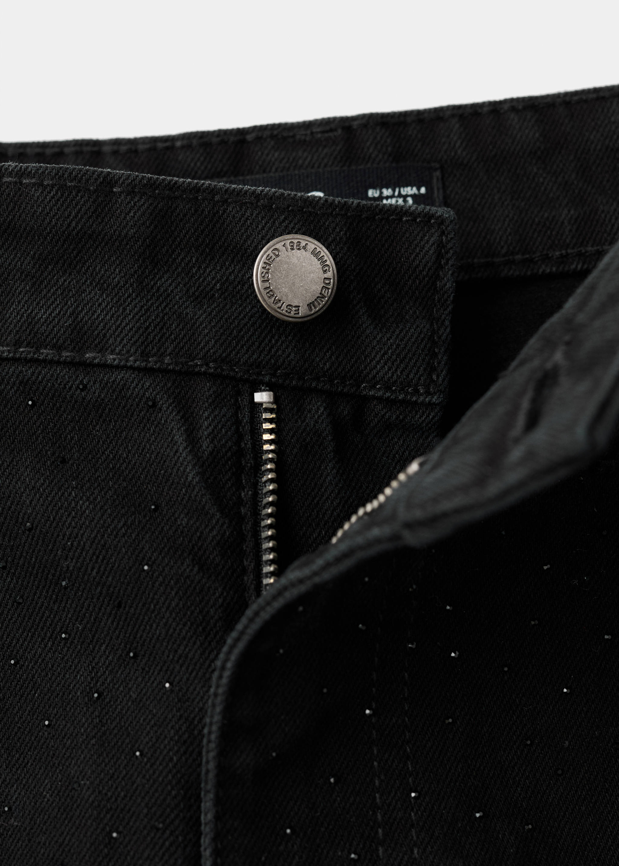 Džíny wide leg se štrasem - Detail zboží 0