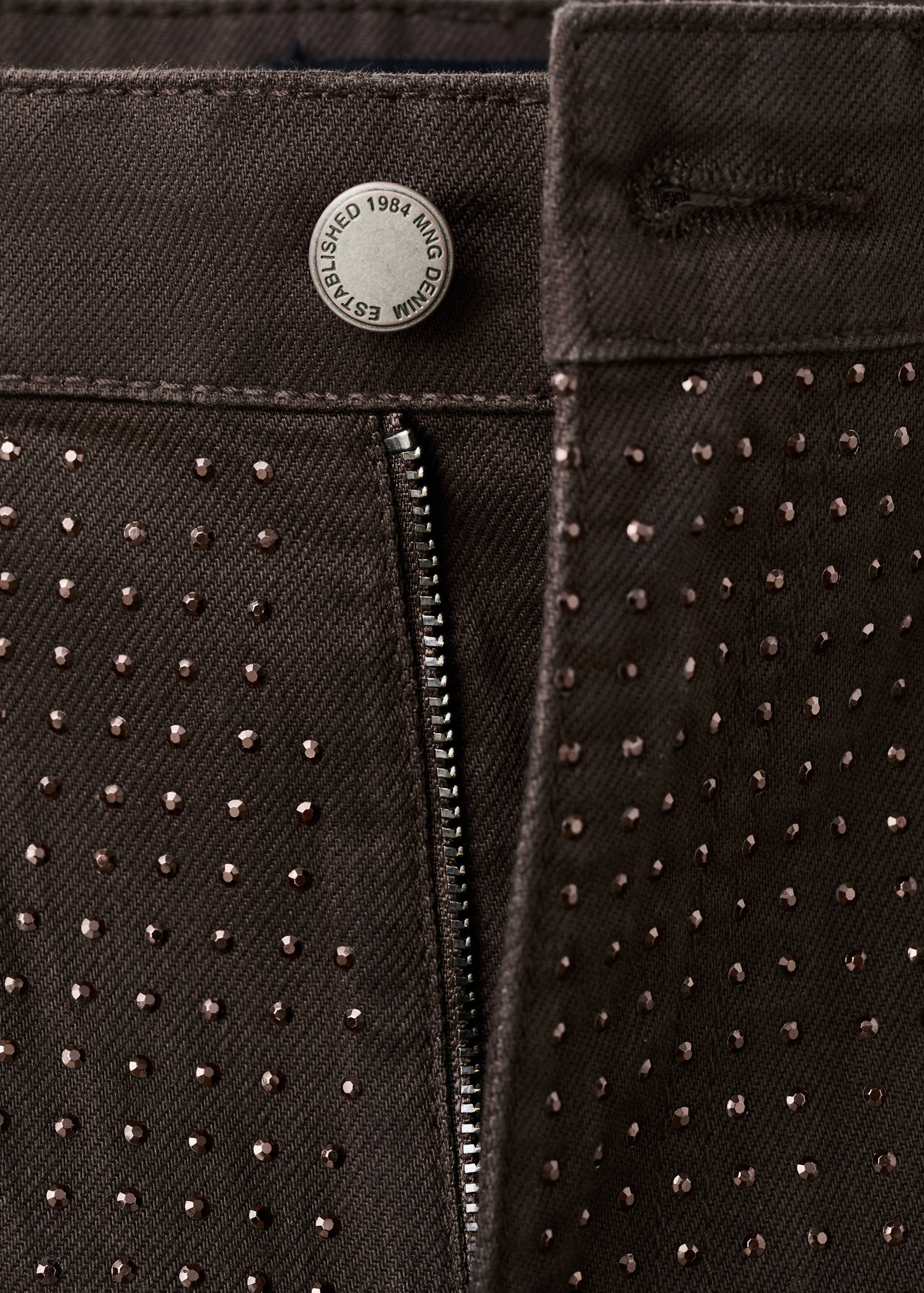 Džíny wide leg se štrasem - Detail zboží 8