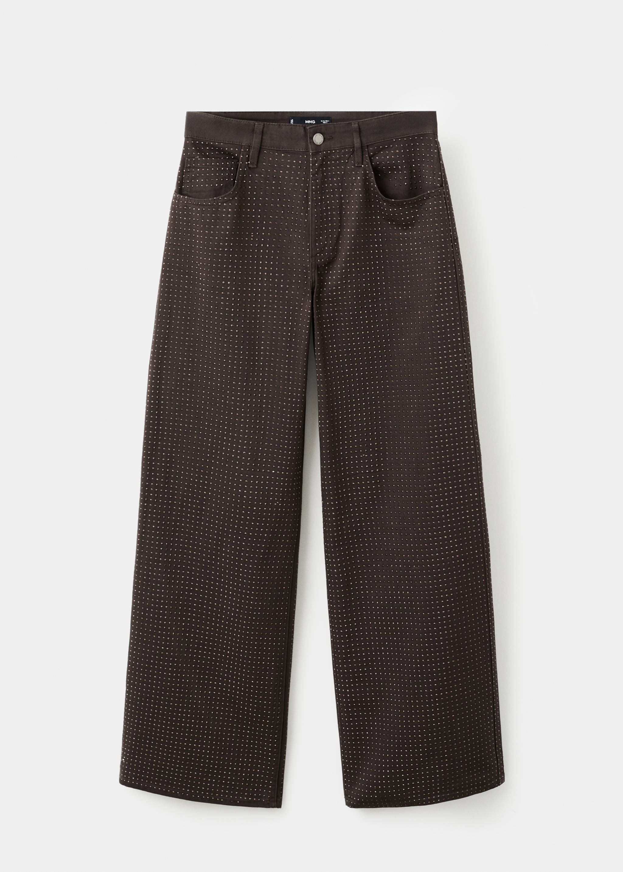 Džíny wide leg se štrasem - Zboží bez modelu