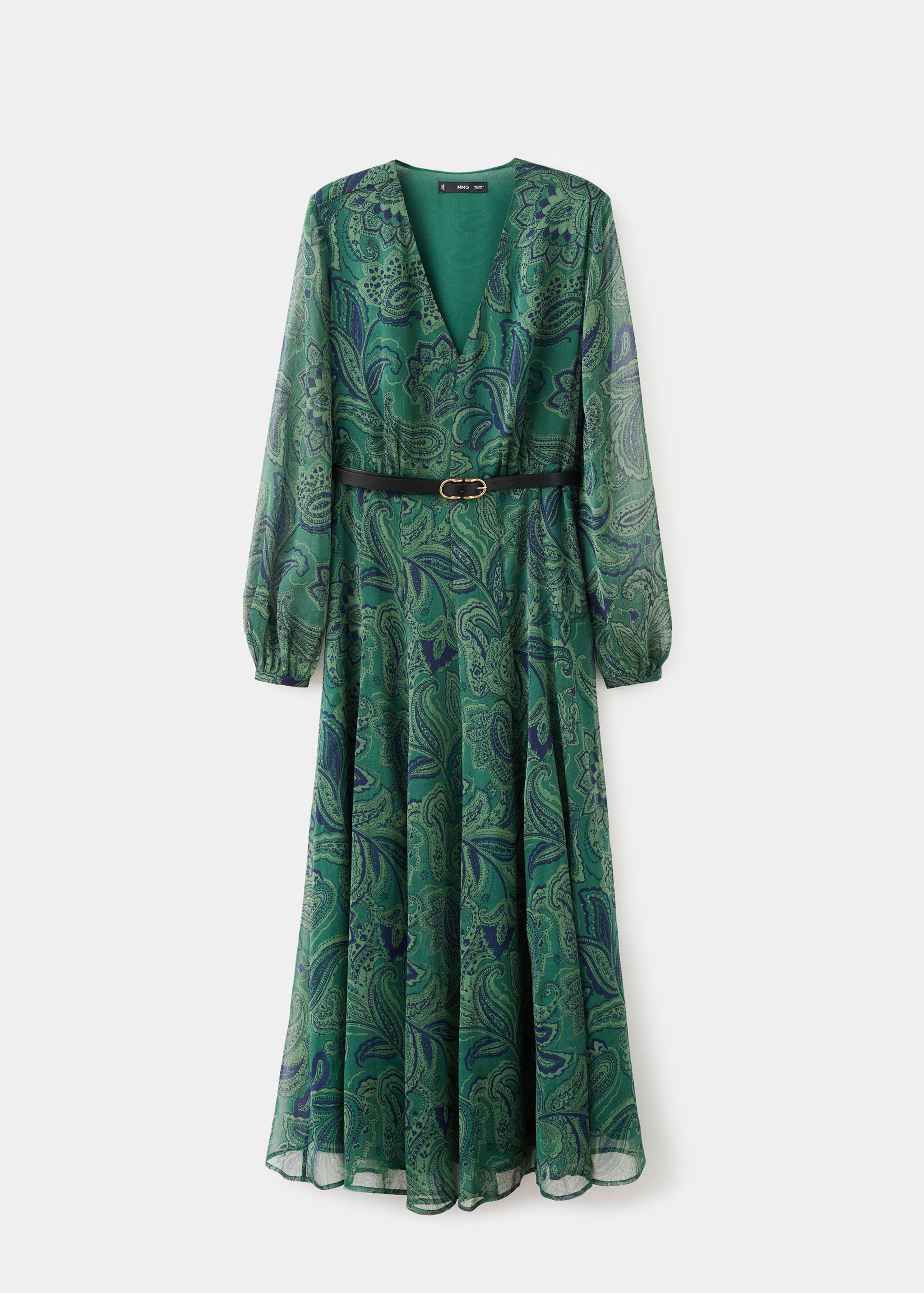Bedrucktes Kleid mit Gürtel - Artikel ohne Model