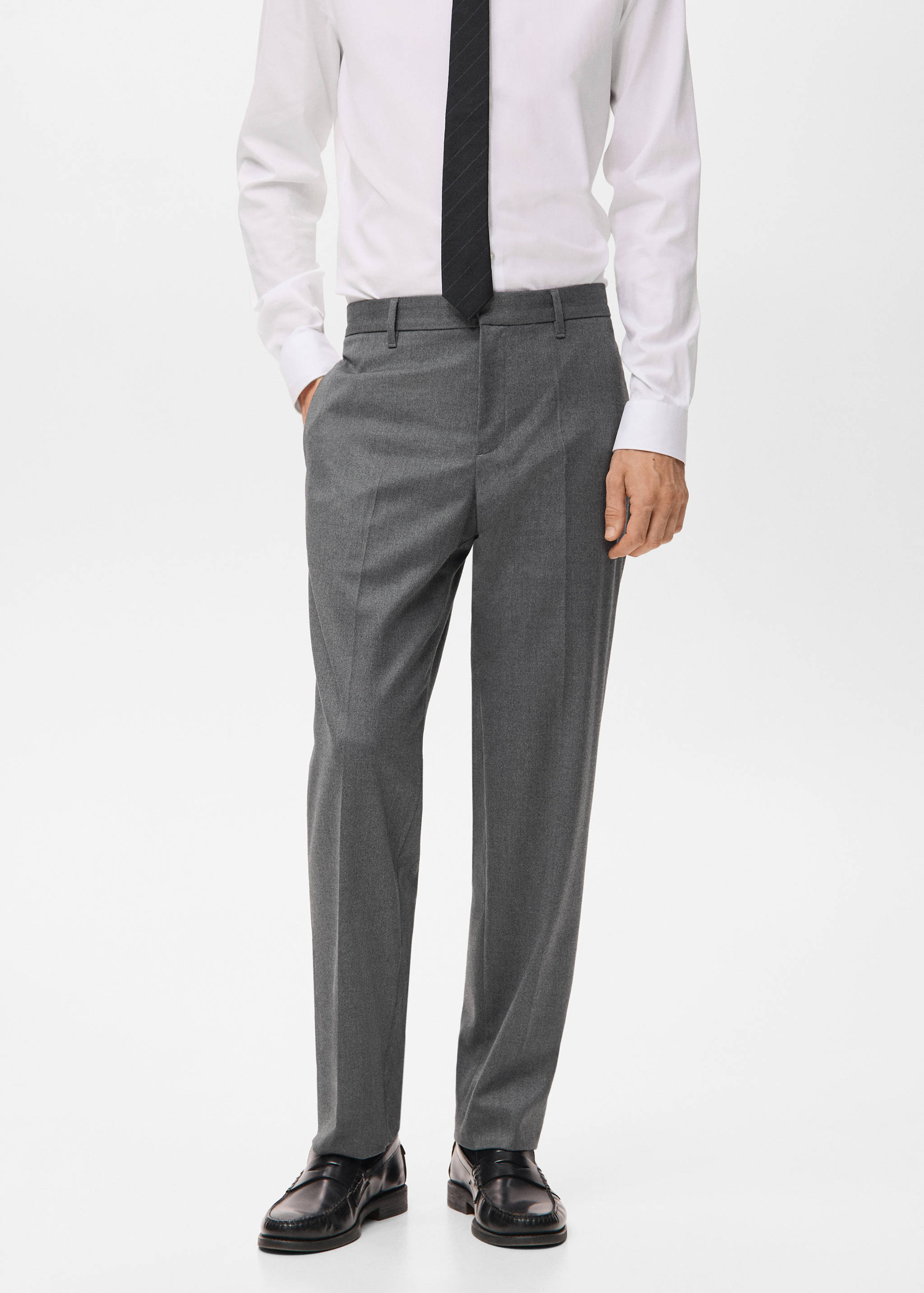 Flowy straight-fit trousers - Medium plane