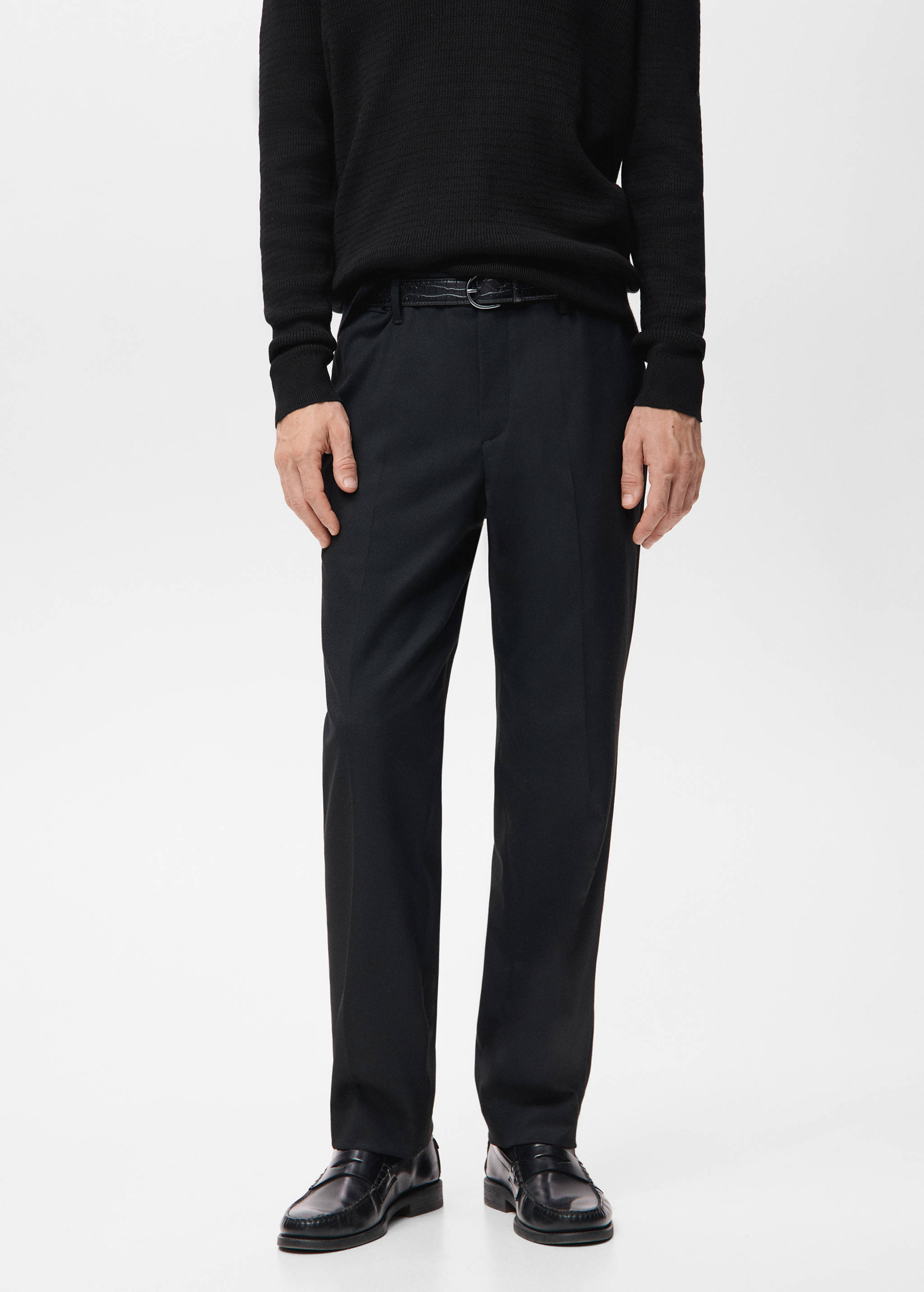 Flowy straight-fit trousers - Medium plane