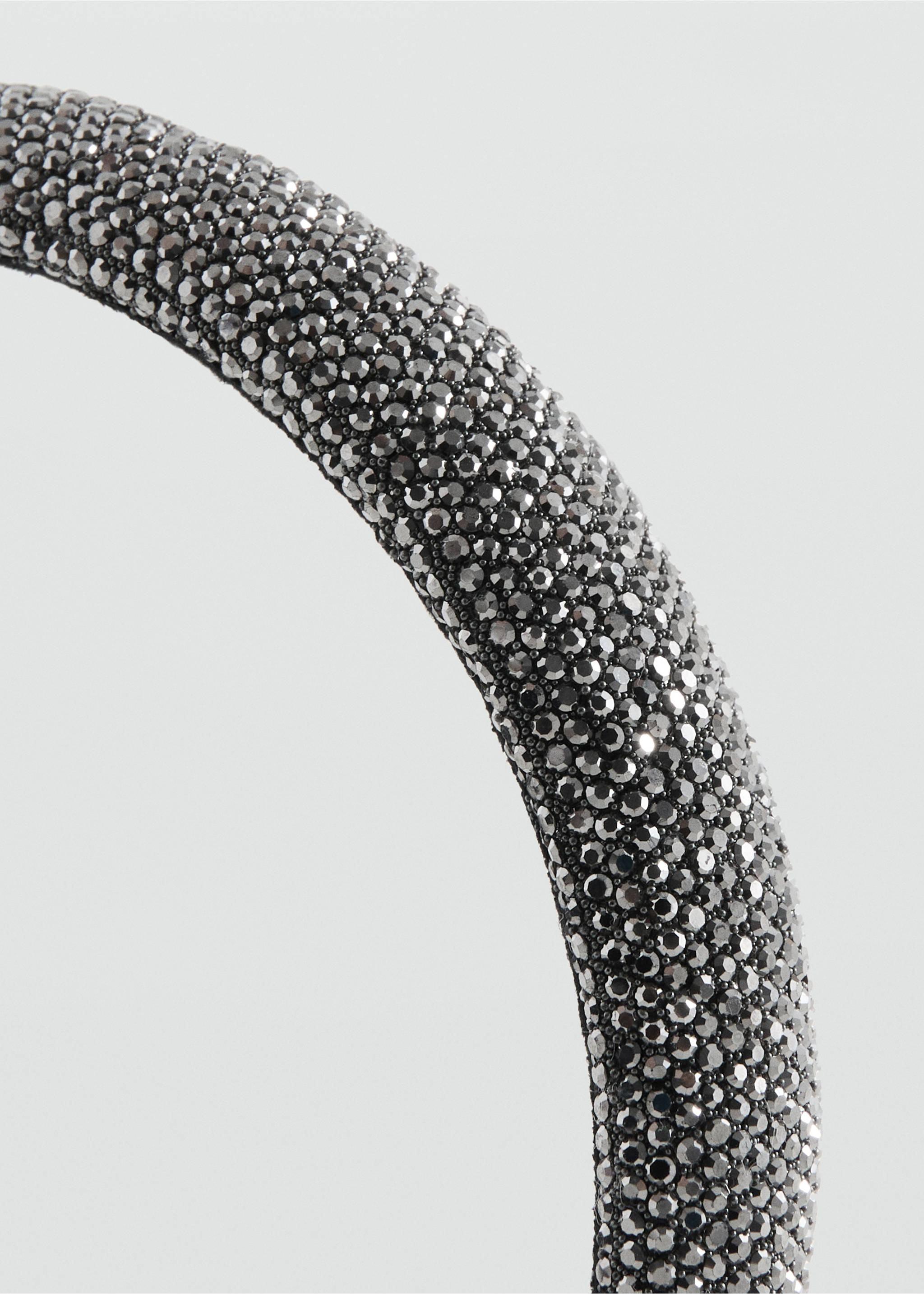 Rhinestone hairband - Medium plane, Black. Ref: 17029211-00.