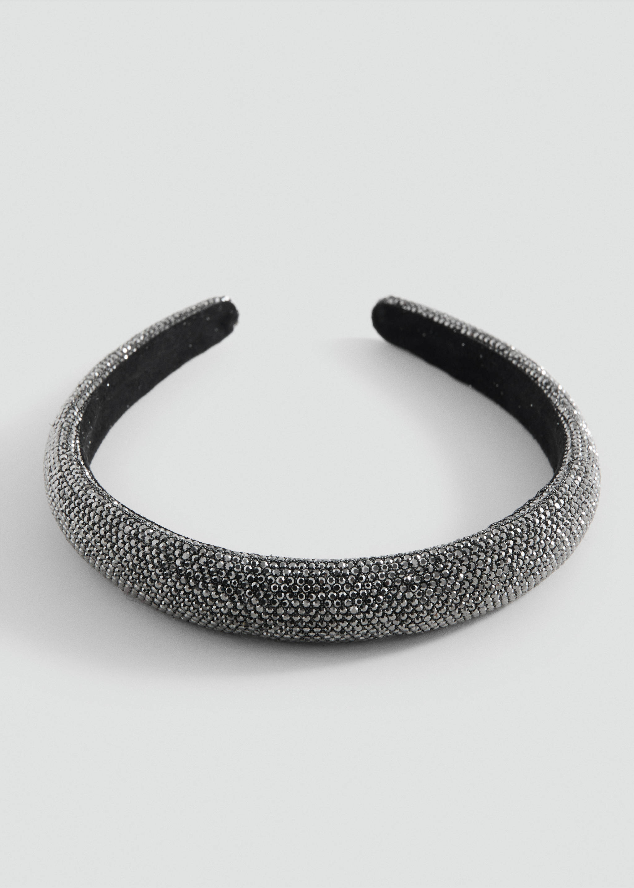 Rhinestone hairband - Details of the article 1, Black. Ref: 17029211-00.