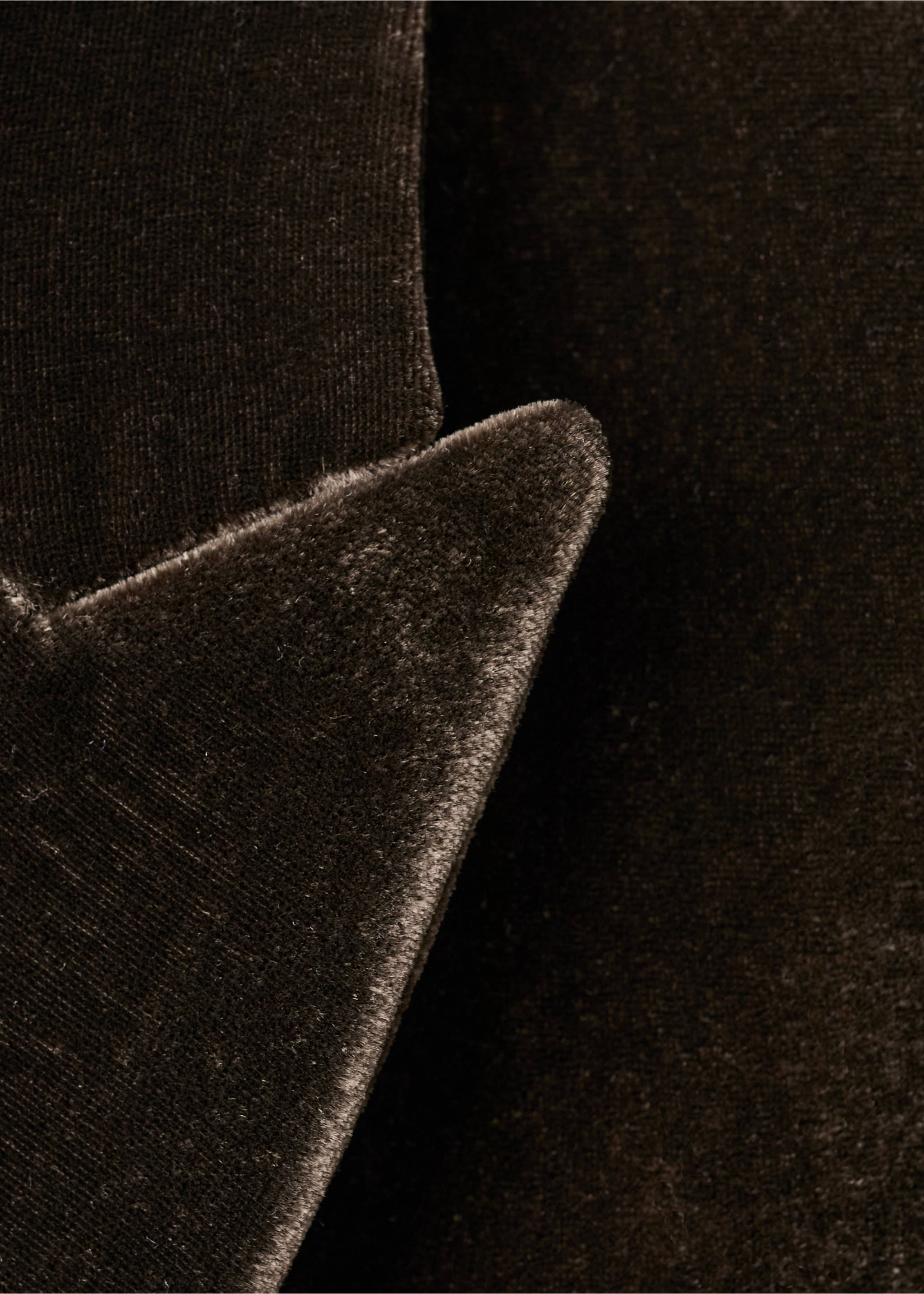 Double-breasted velvet suit jacket - Details of the article 0, Chocolate. Ref: 17029407-00.