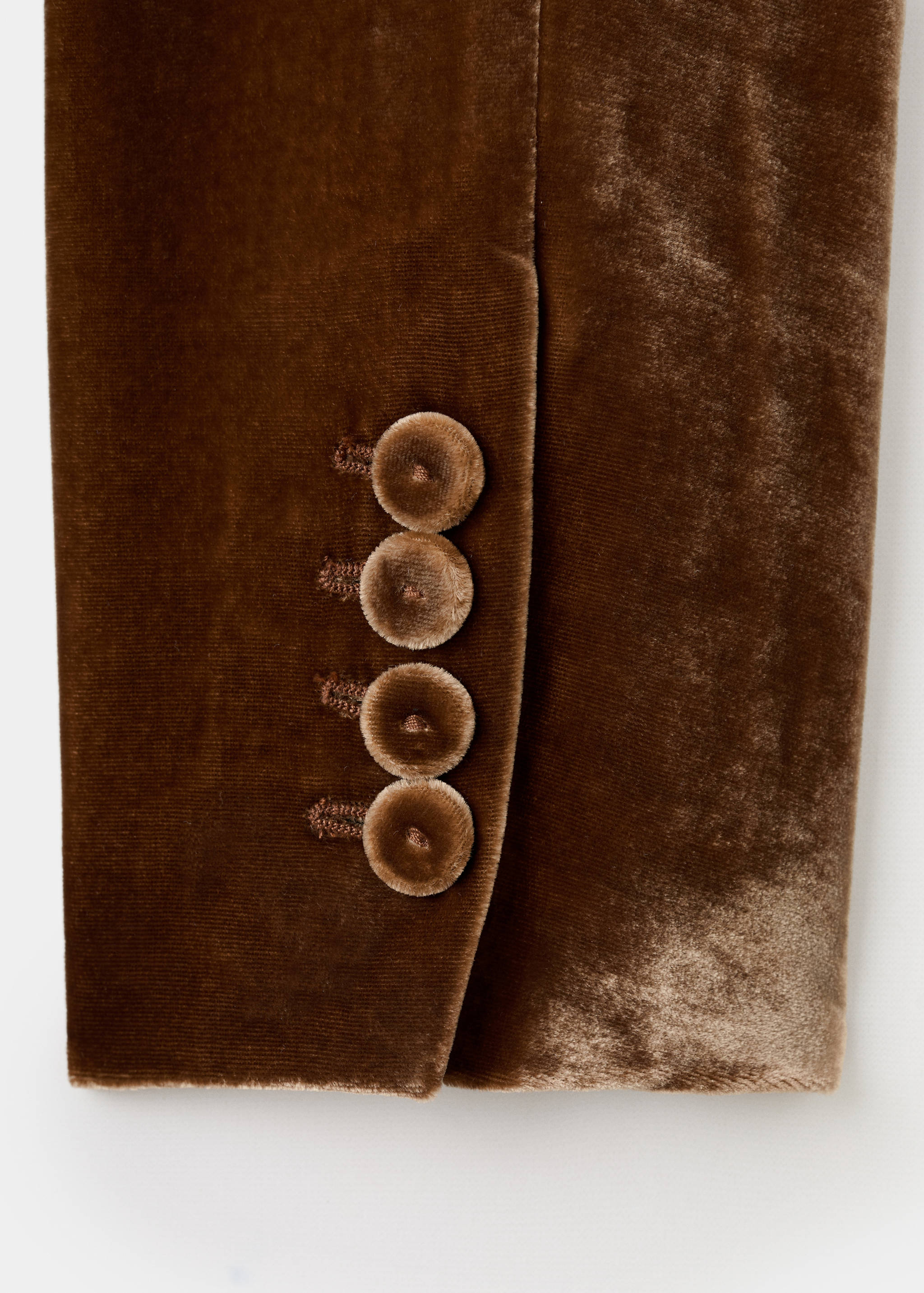 Double-breasted velvet suit jacket - Details of the article 0