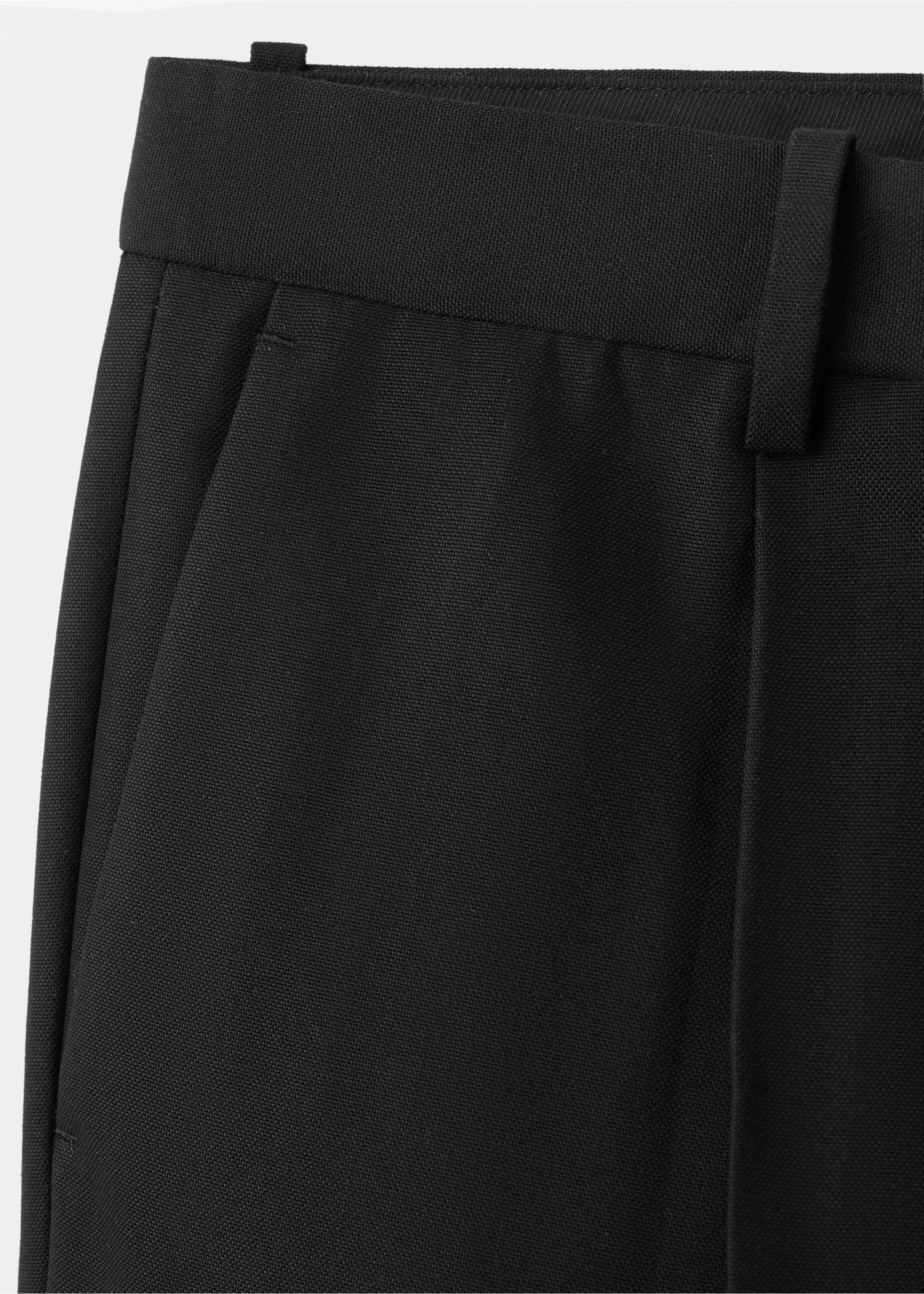 Regular-fit suit trousers with pleats - Details of the article 8, Black. Ref: 17029606-00.