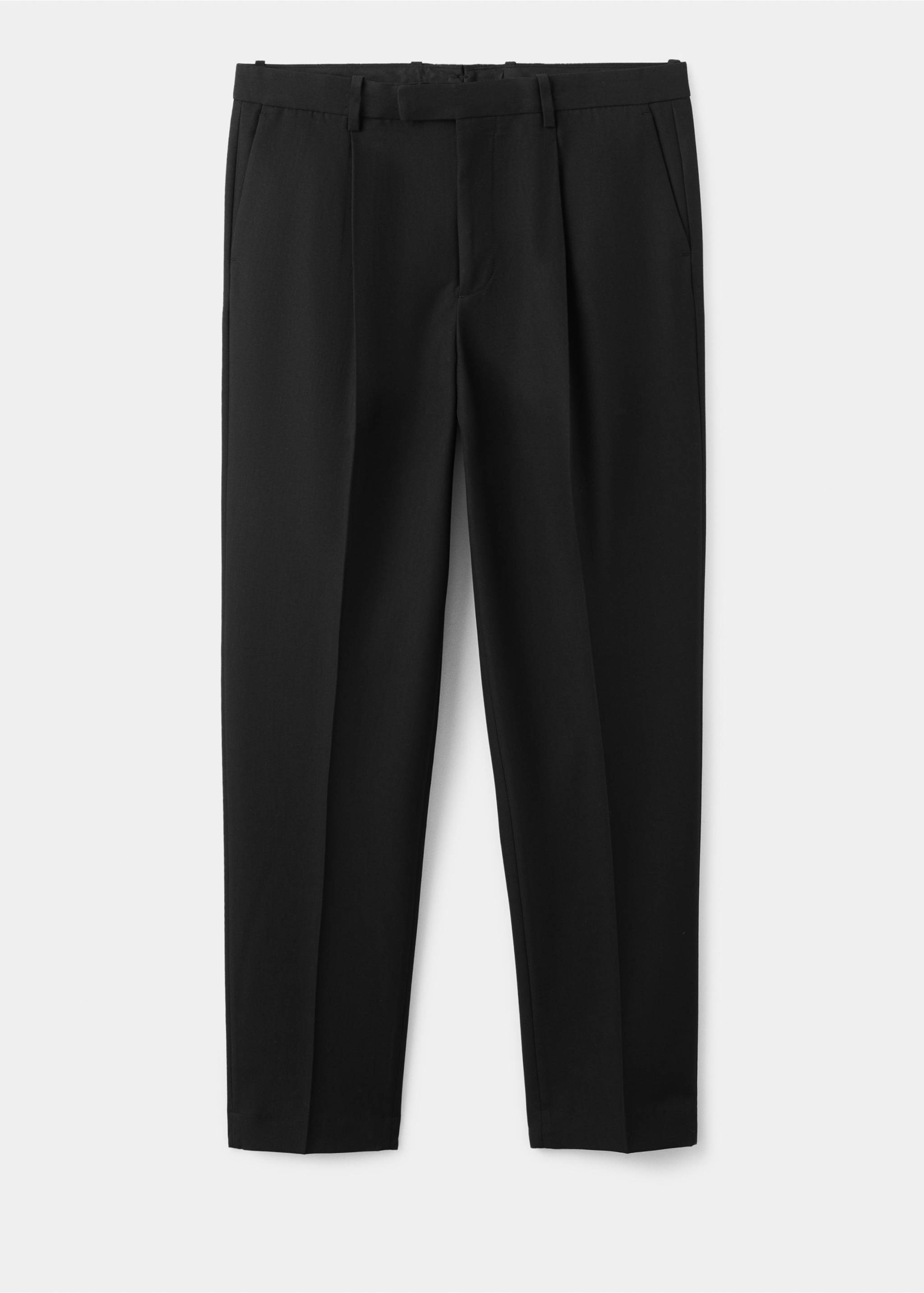 Regular-fit suit trousers with pleats - Article without model, Black. Ref: 17029606-00.