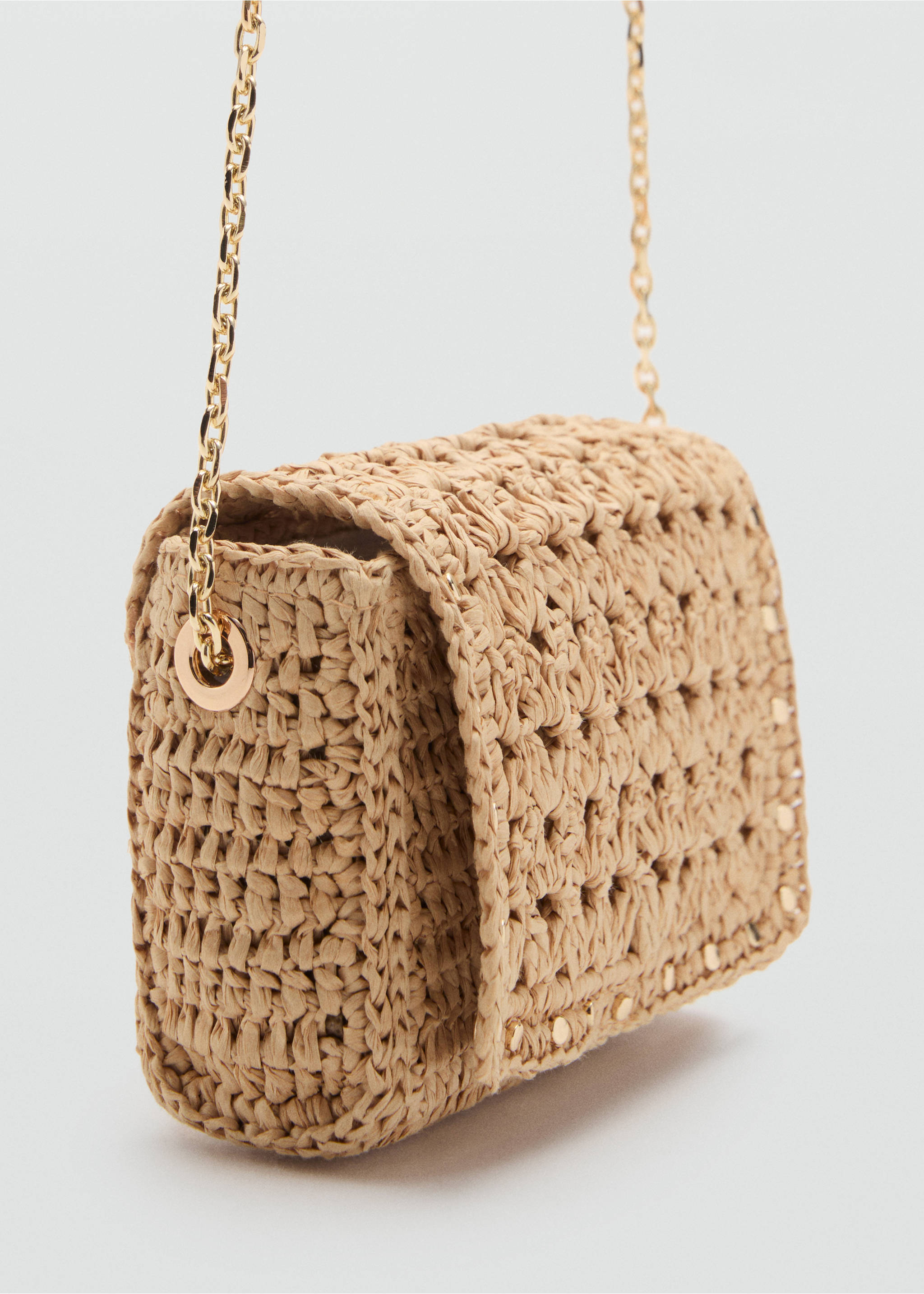 Mini natural fibre crossbody bag - Medium plane, Beige. Ref: 17031121-00.