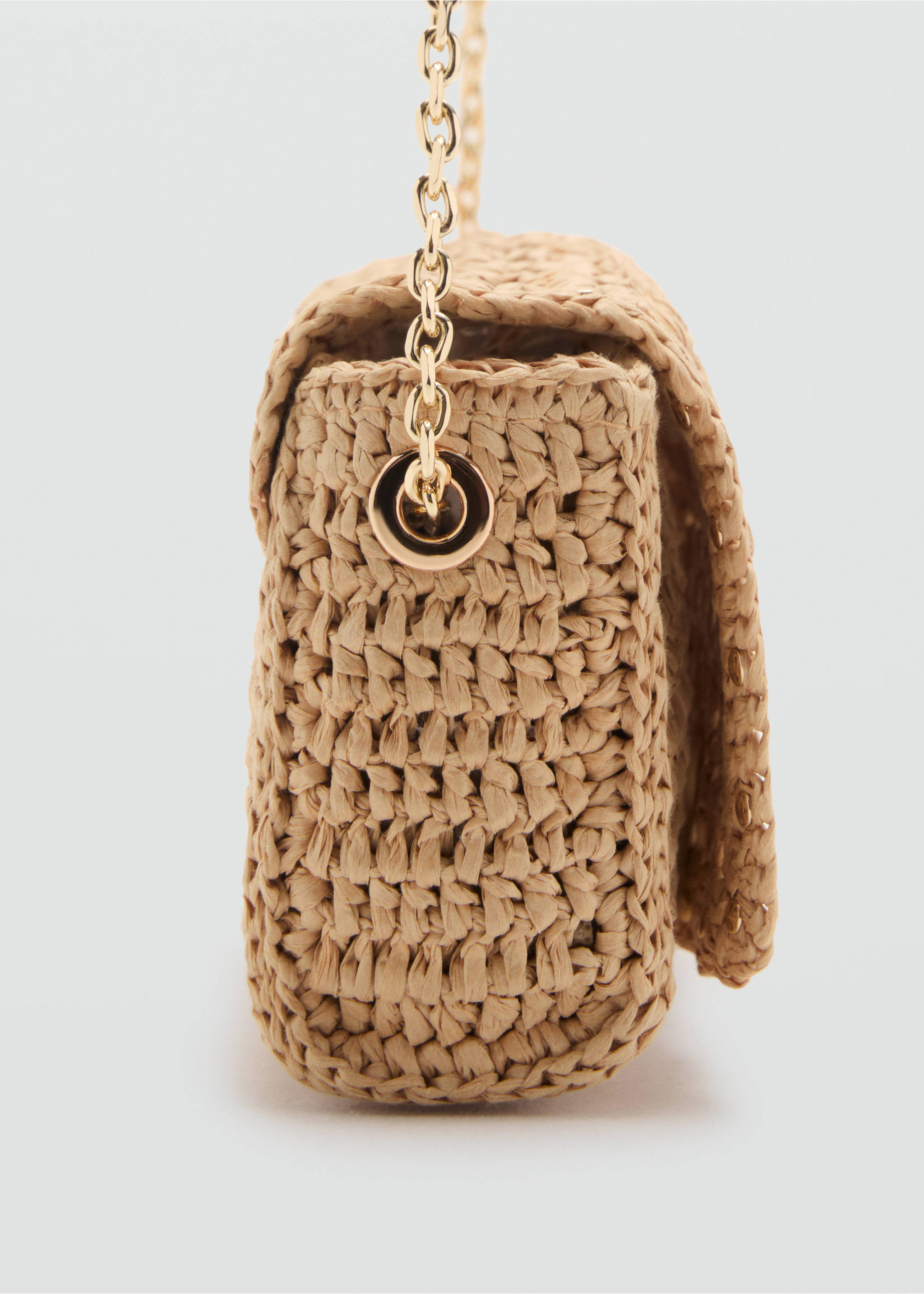 Mini natural fibre crossbody bag - Details of the article 1, Beige. Ref: 17031121-00.