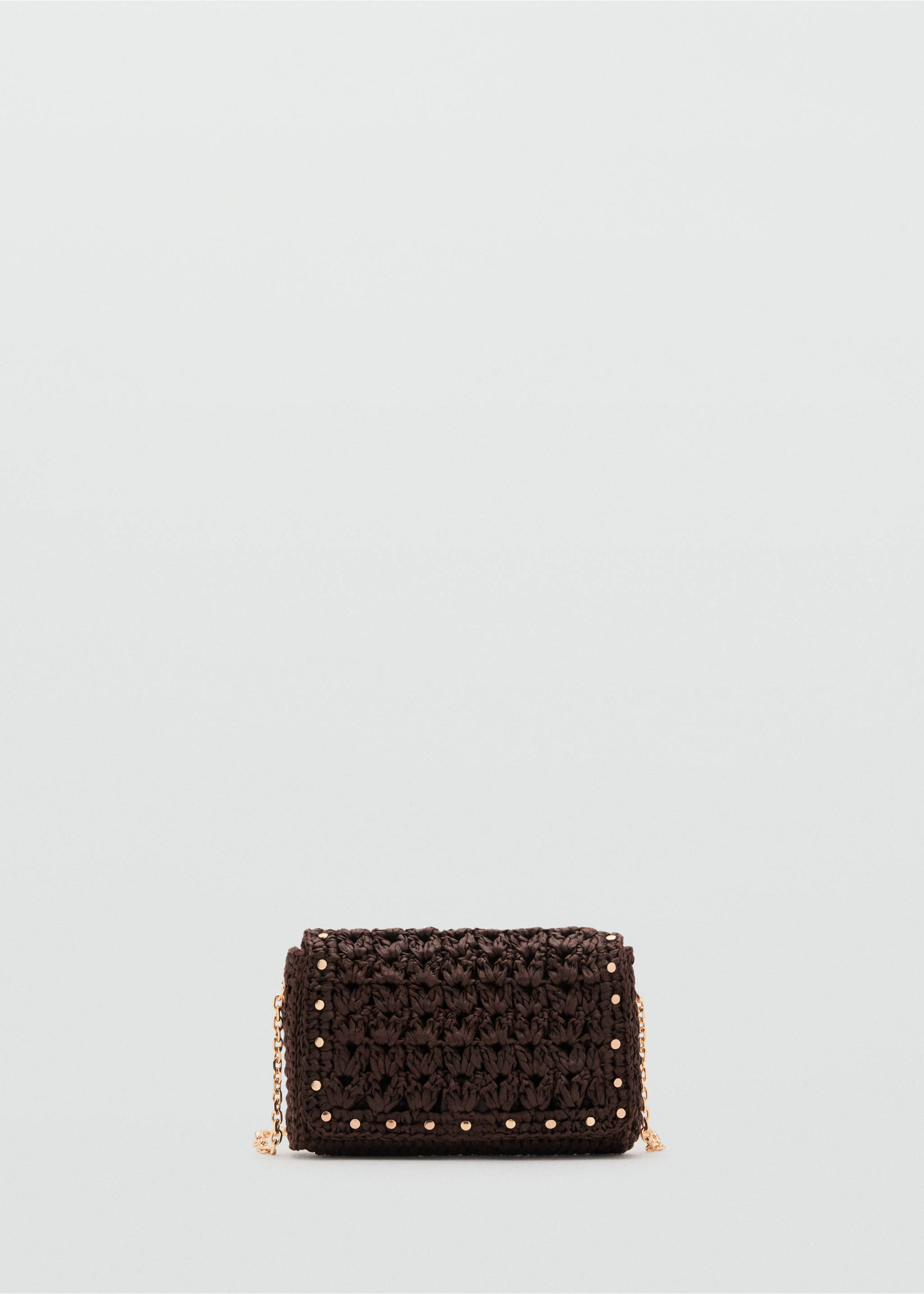 Mini natural fibre crossbody bag - Article without model, Chocolate. Ref: 17031121-00.