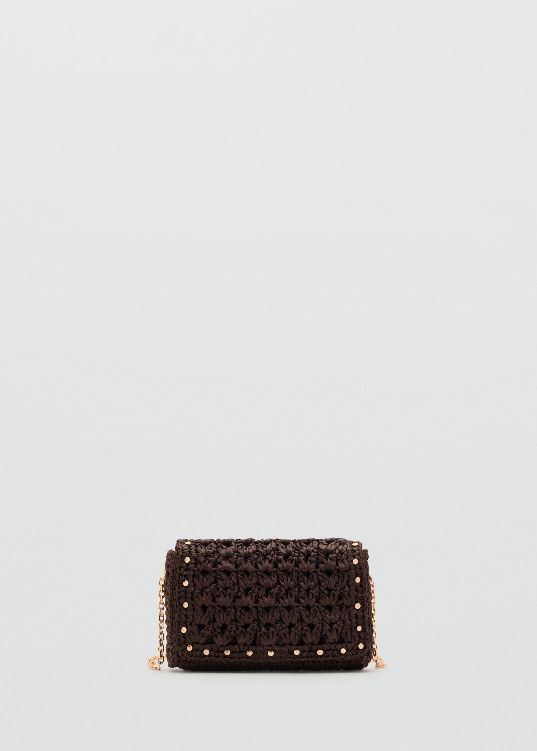 Mini natural fibre crossbody bag - Article without model, Chocolate. Ref: 17031121-00.