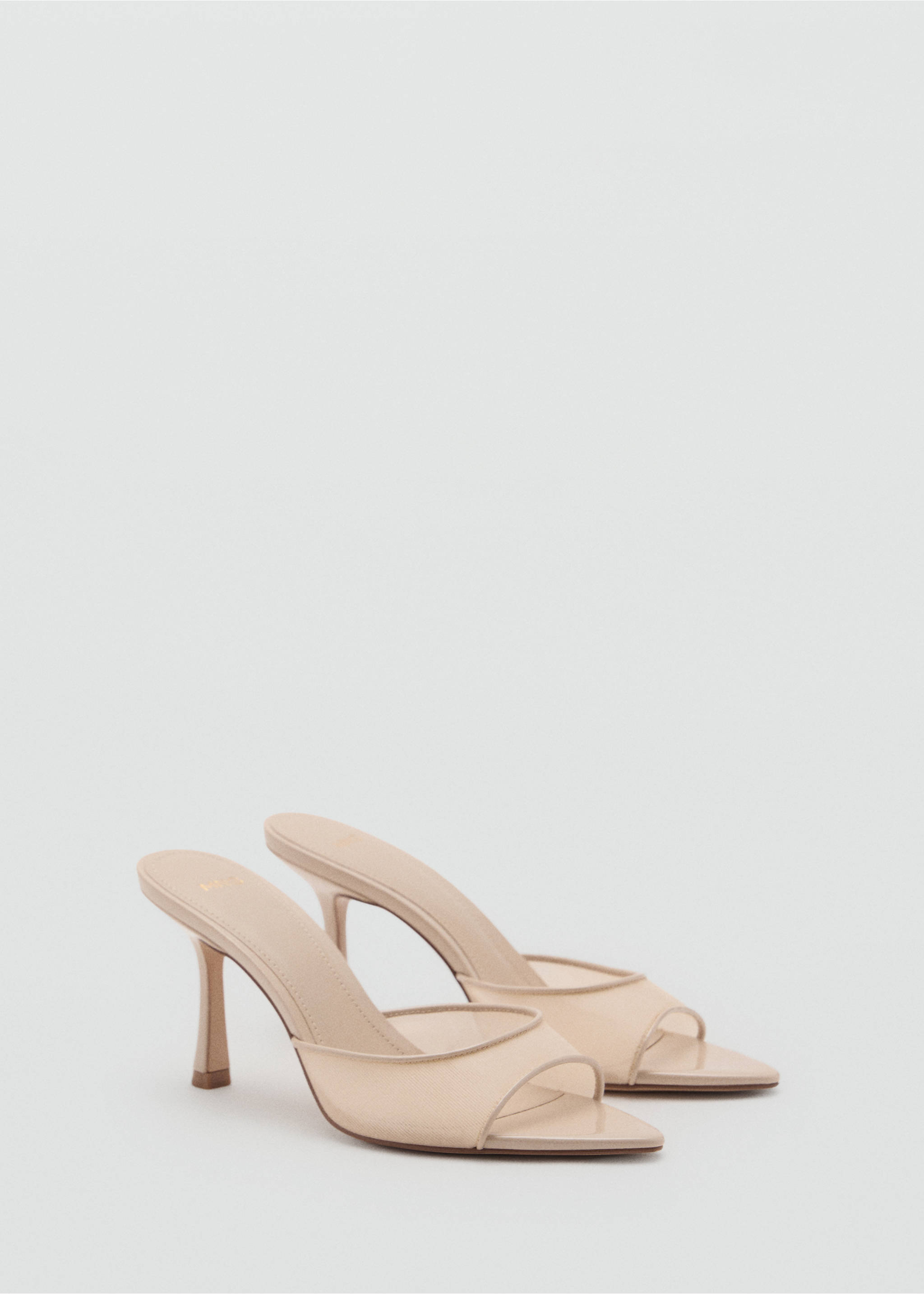 Pointed heel sandals - Medium plane, Beige. Ref: 17031123-00.