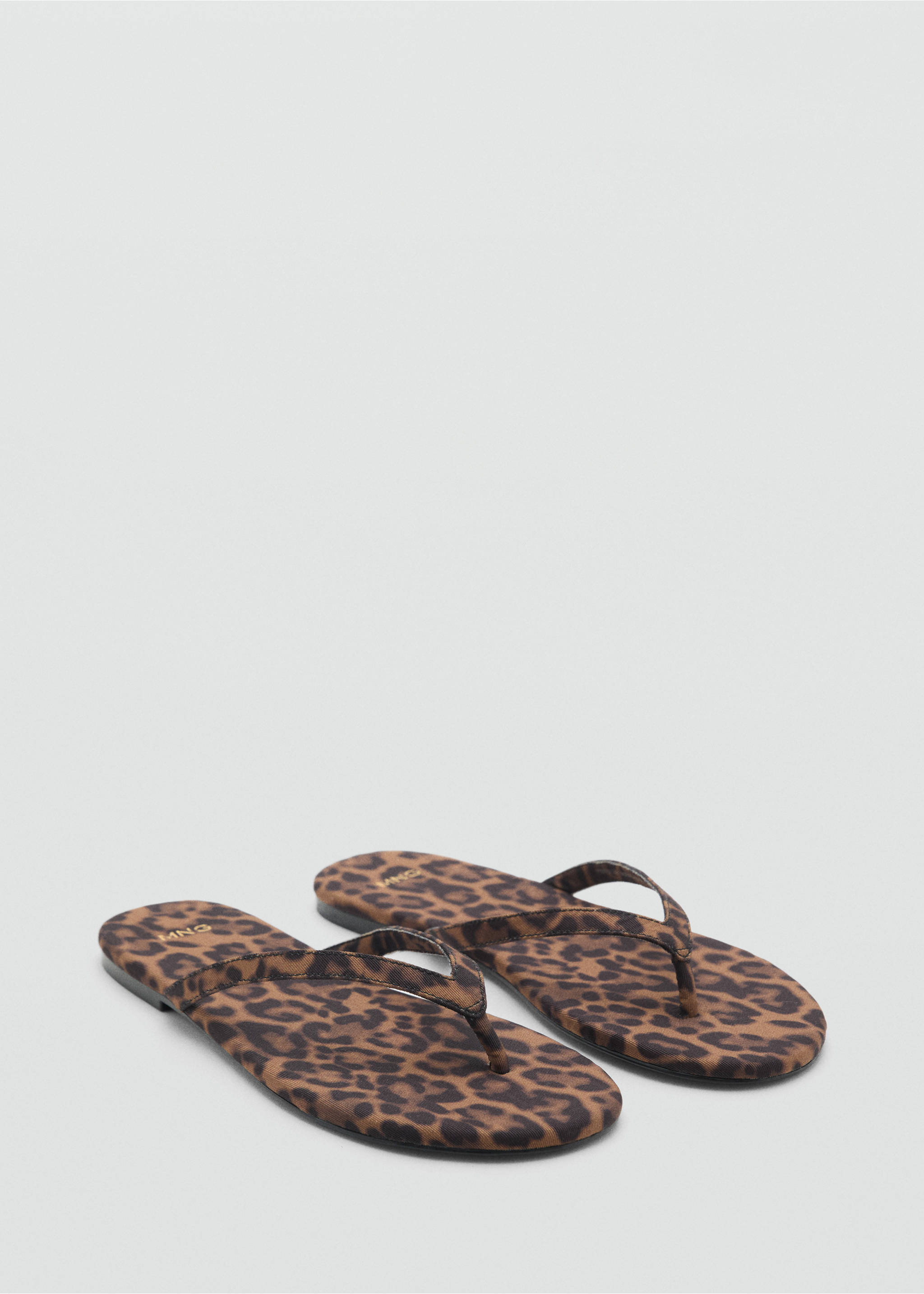 Riemensandale mit Leopardenmotiv - Mittlere Ansicht, Schwarz. Ref: 17031124-00.