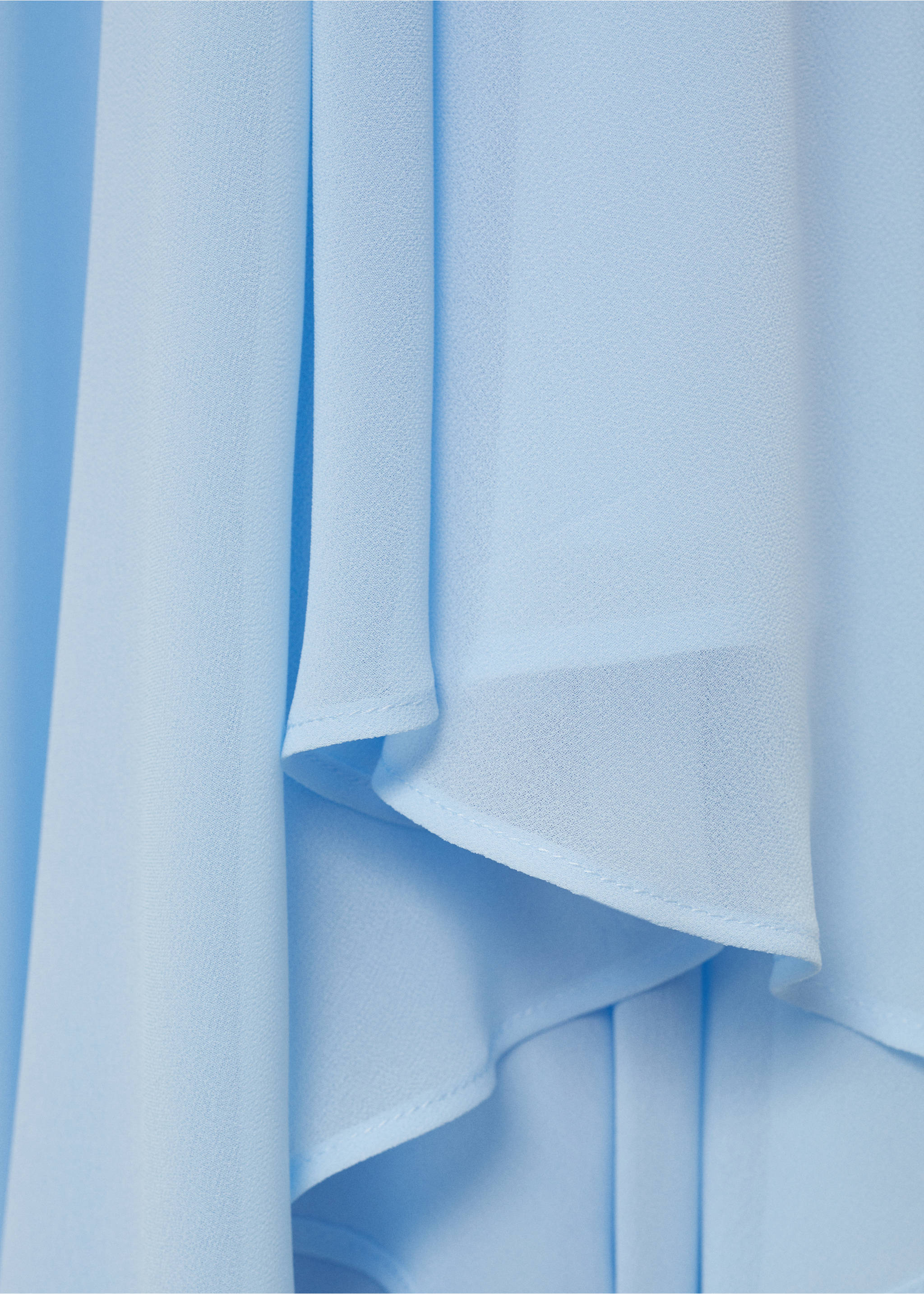 Asymmetrical double-layer dress - Details of the article 8, Blue. Ref: 17031125-00.