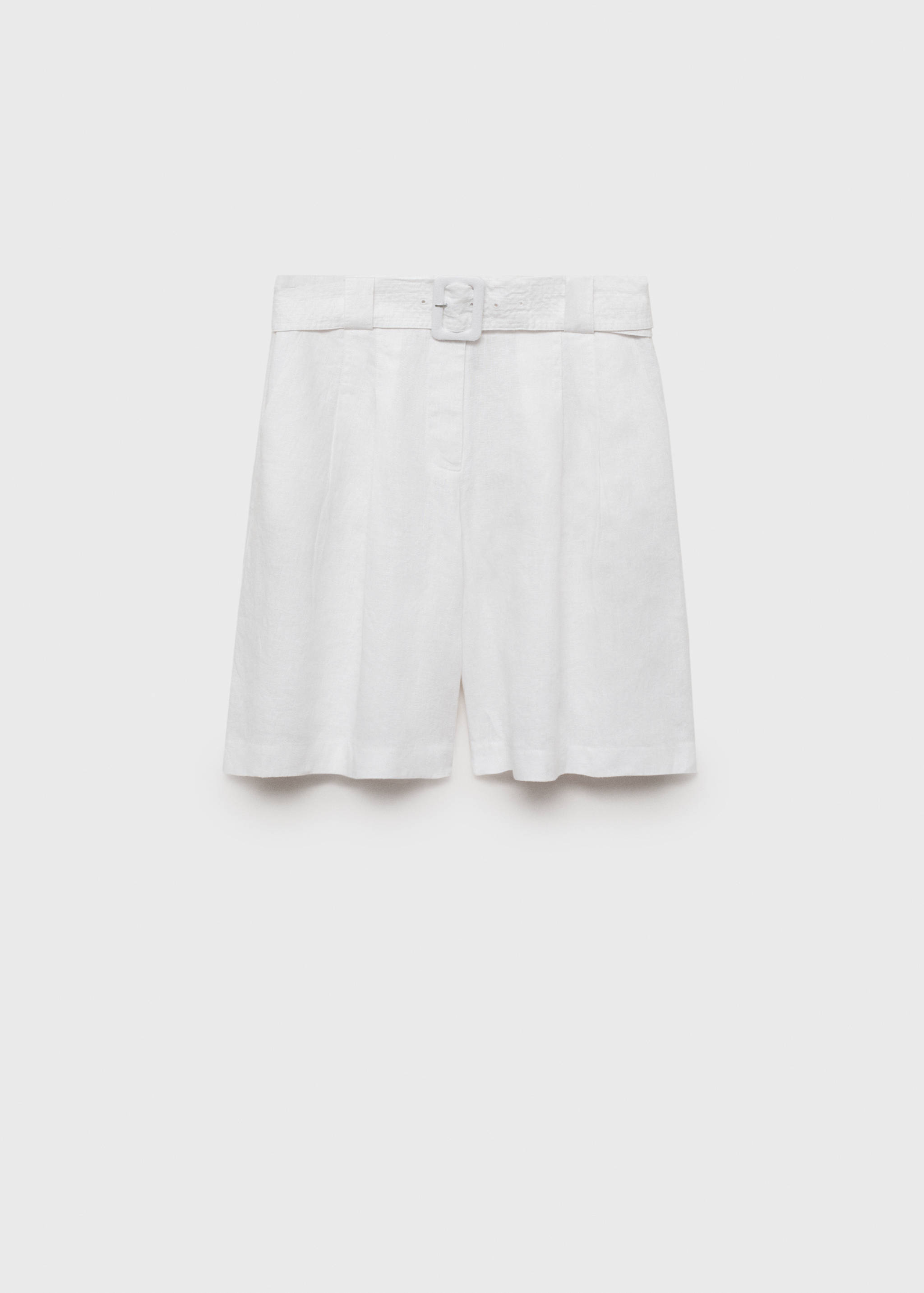 Belt linen-blend Bermuda shorts - Article without model