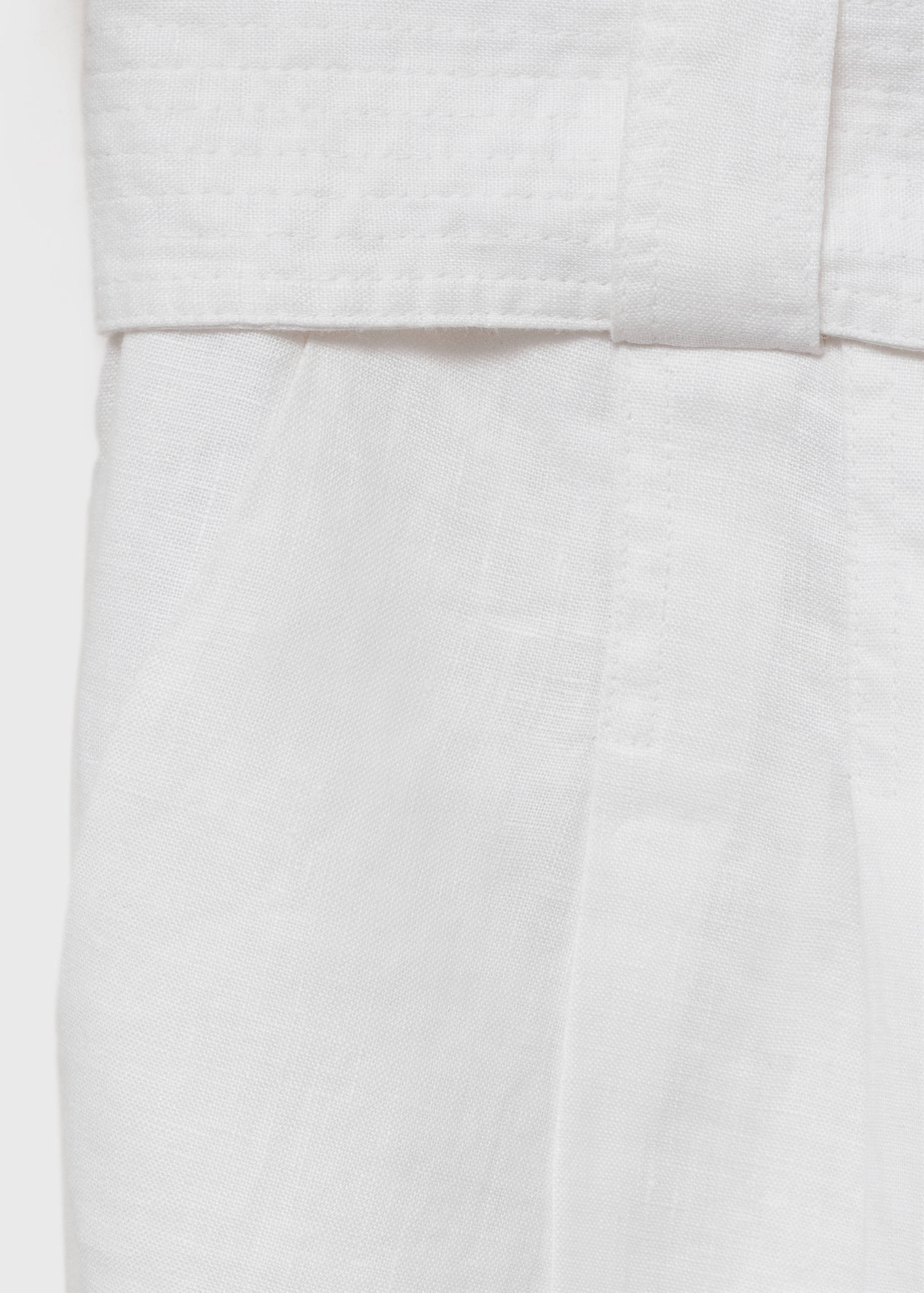 Belt linen-blend Bermuda shorts - Details of the article 0