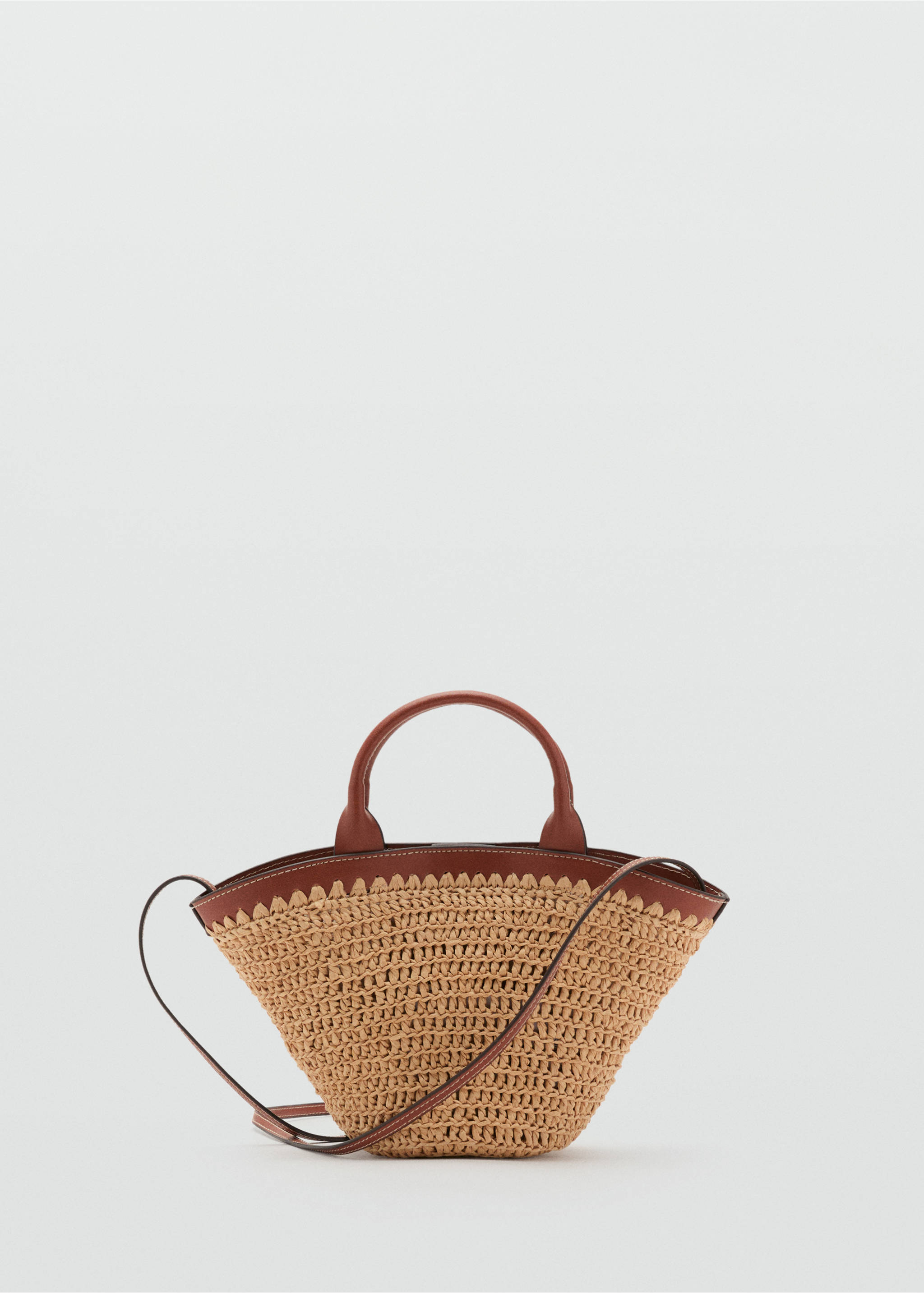 Small double-handle natural fibre bag - Article without model, Leather. Ref: 17031127-00.