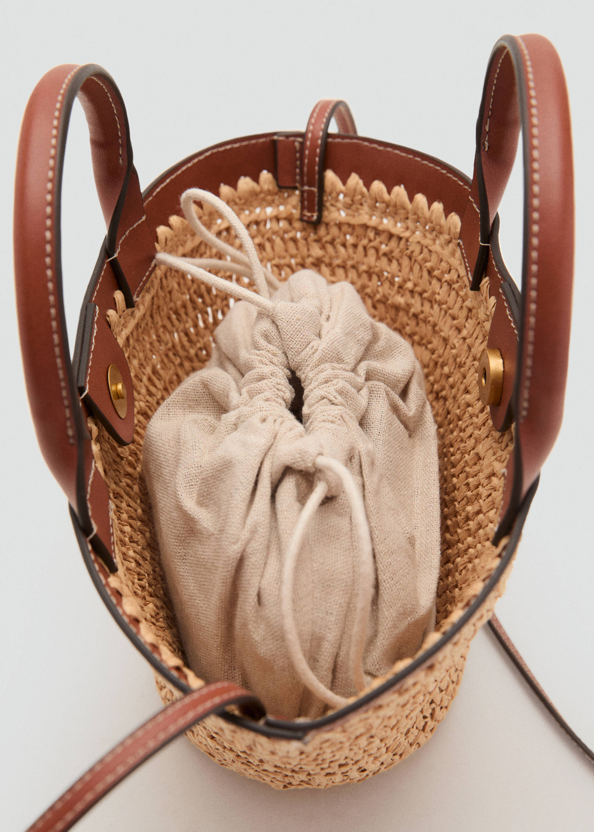 Small double-handle natural fibre bag - Details of the article 1
