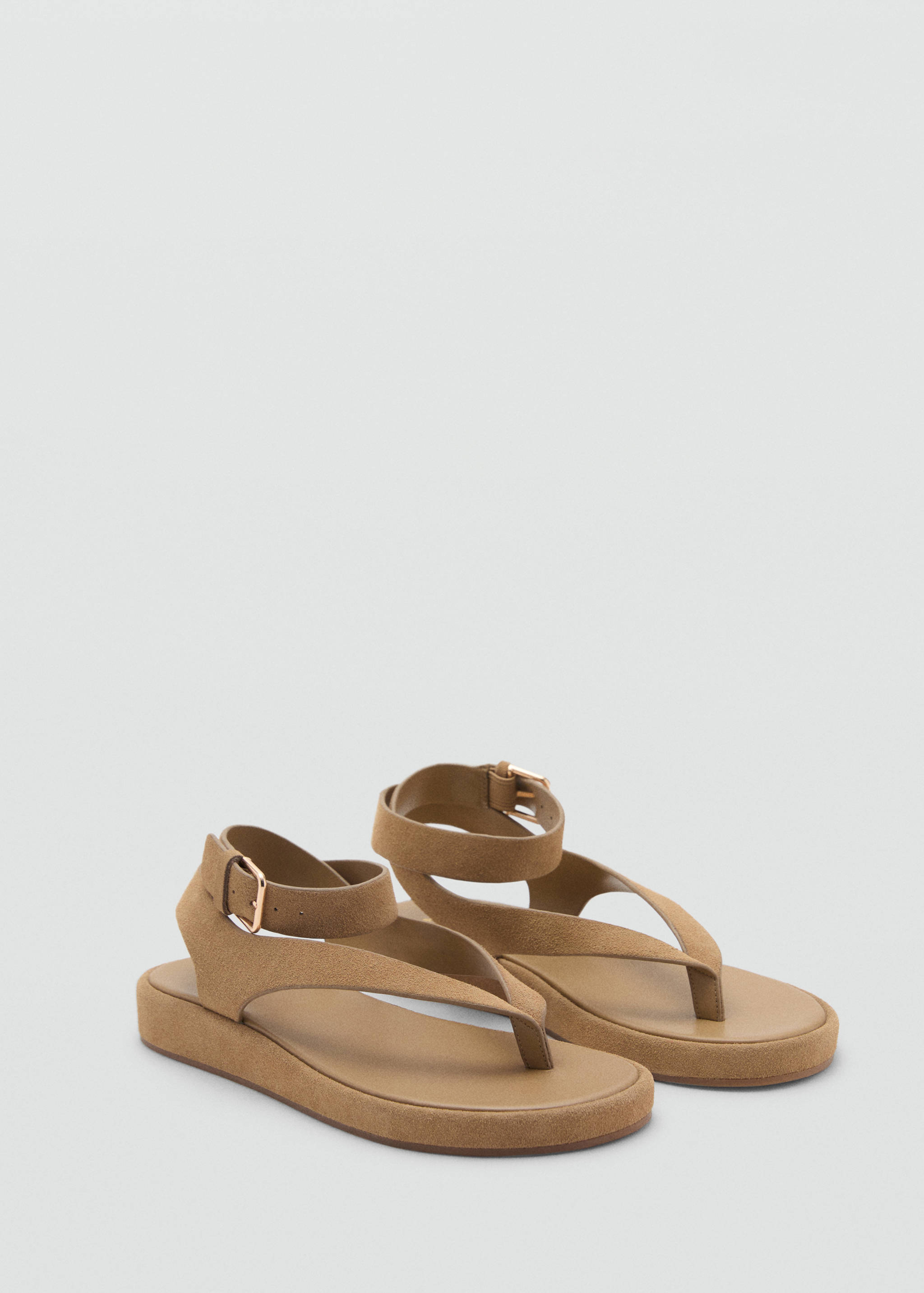 Sandales cuir suède boucle - Plan moyen