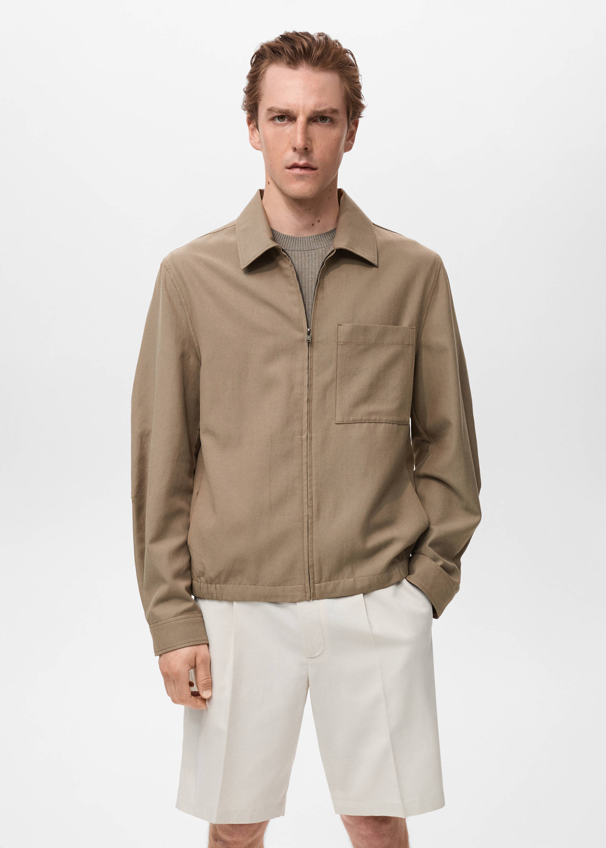 Lyocell-Jacke mit Tasche - Mittlere Ansicht