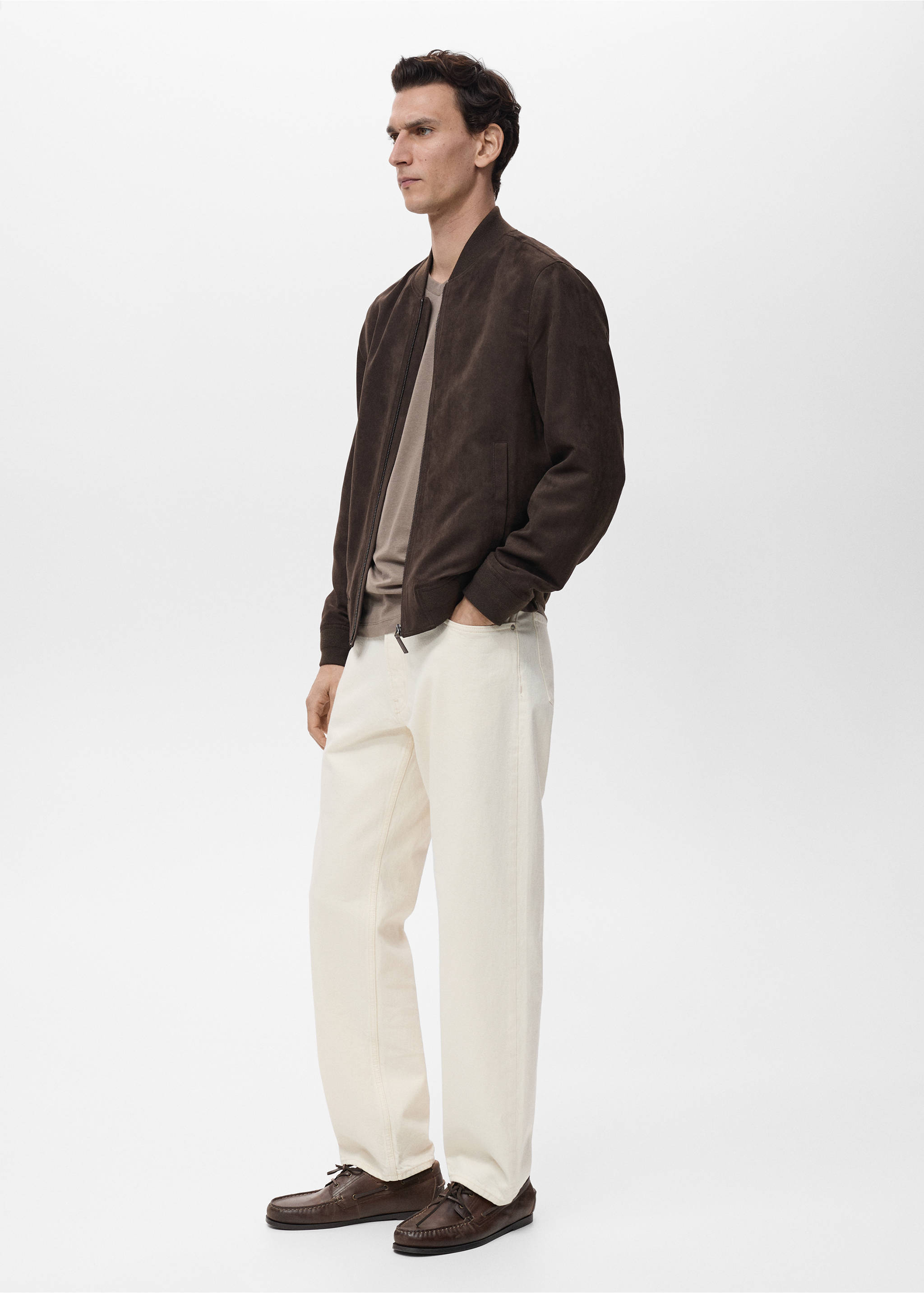 Veste bomber effet daim - Détail de l'article 2, Chocolat. Ref: 17031136-00.