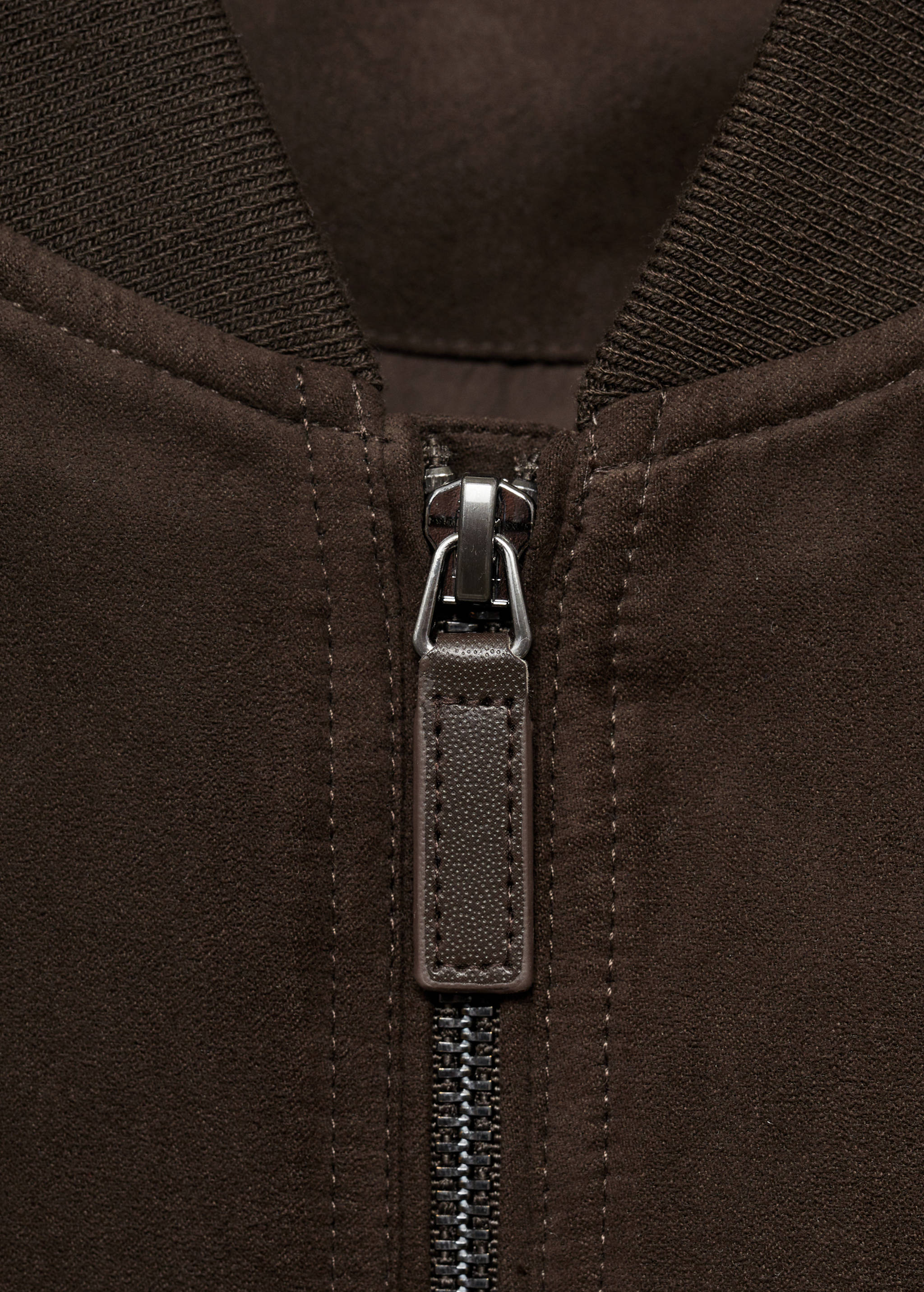 Suede-effect bomber jacket - Details of the article 8