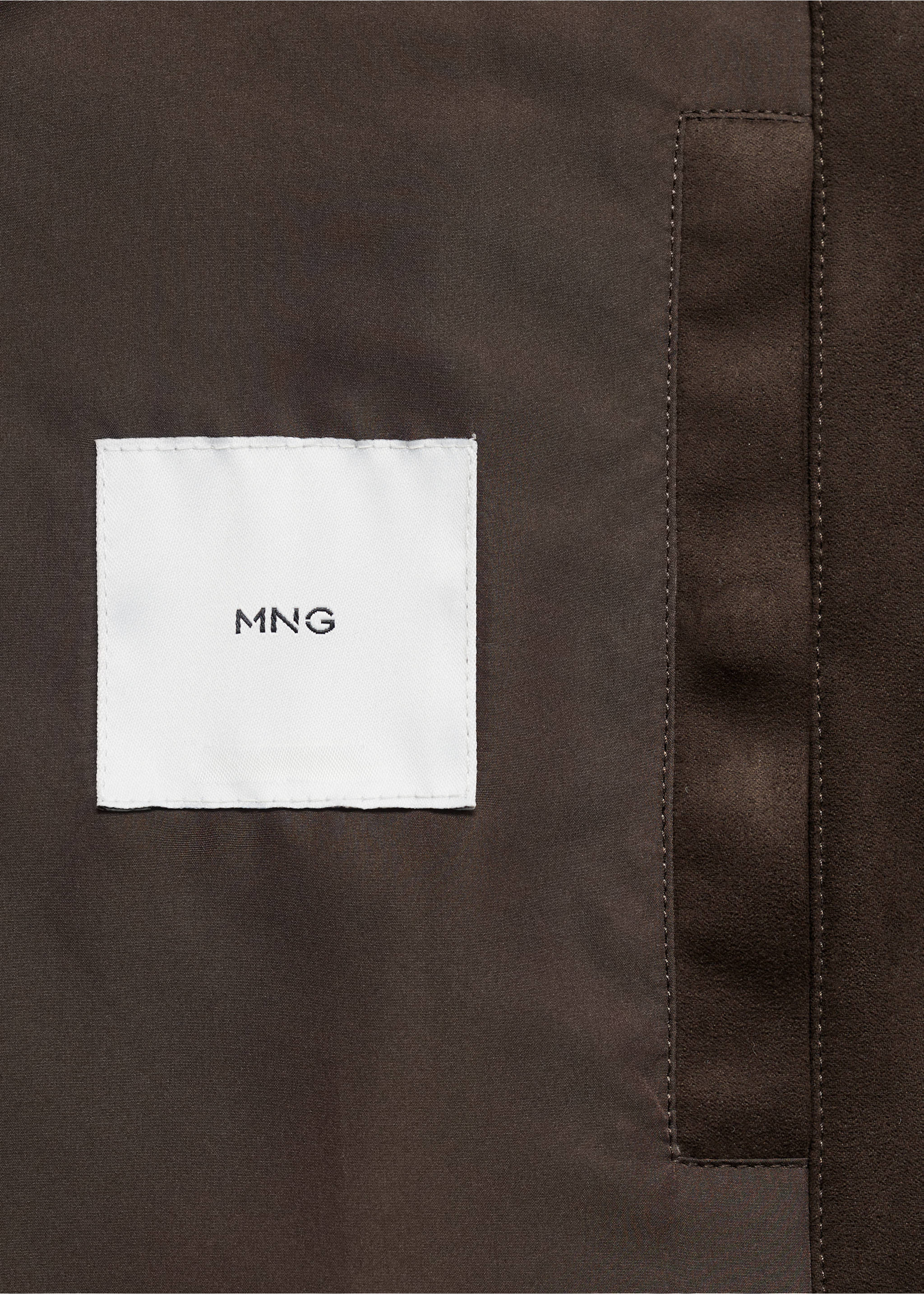 Veste bomber effet daim - Détail de l'article 0, Chocolat. Ref: 17031136-00.