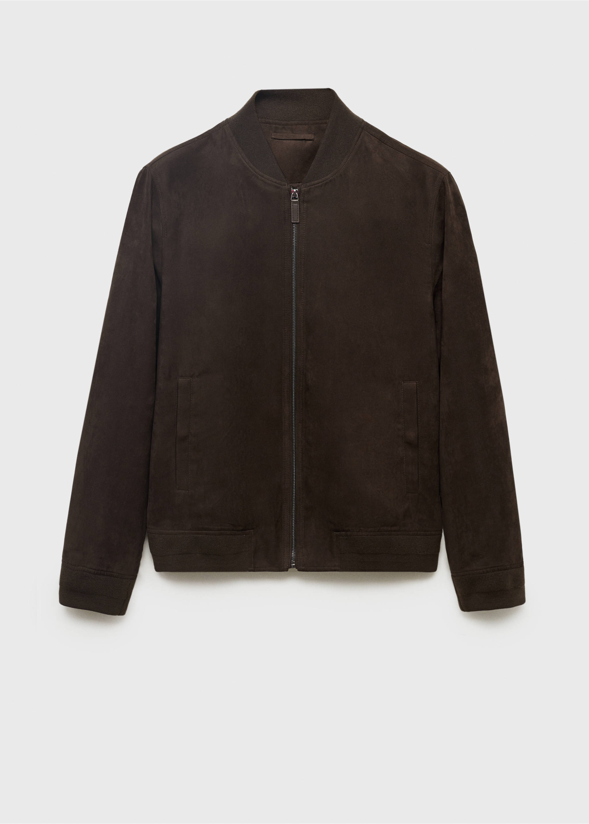 Veste bomber effet daim - Article sans modèle, Chocolat. Ref: 17031136-00.