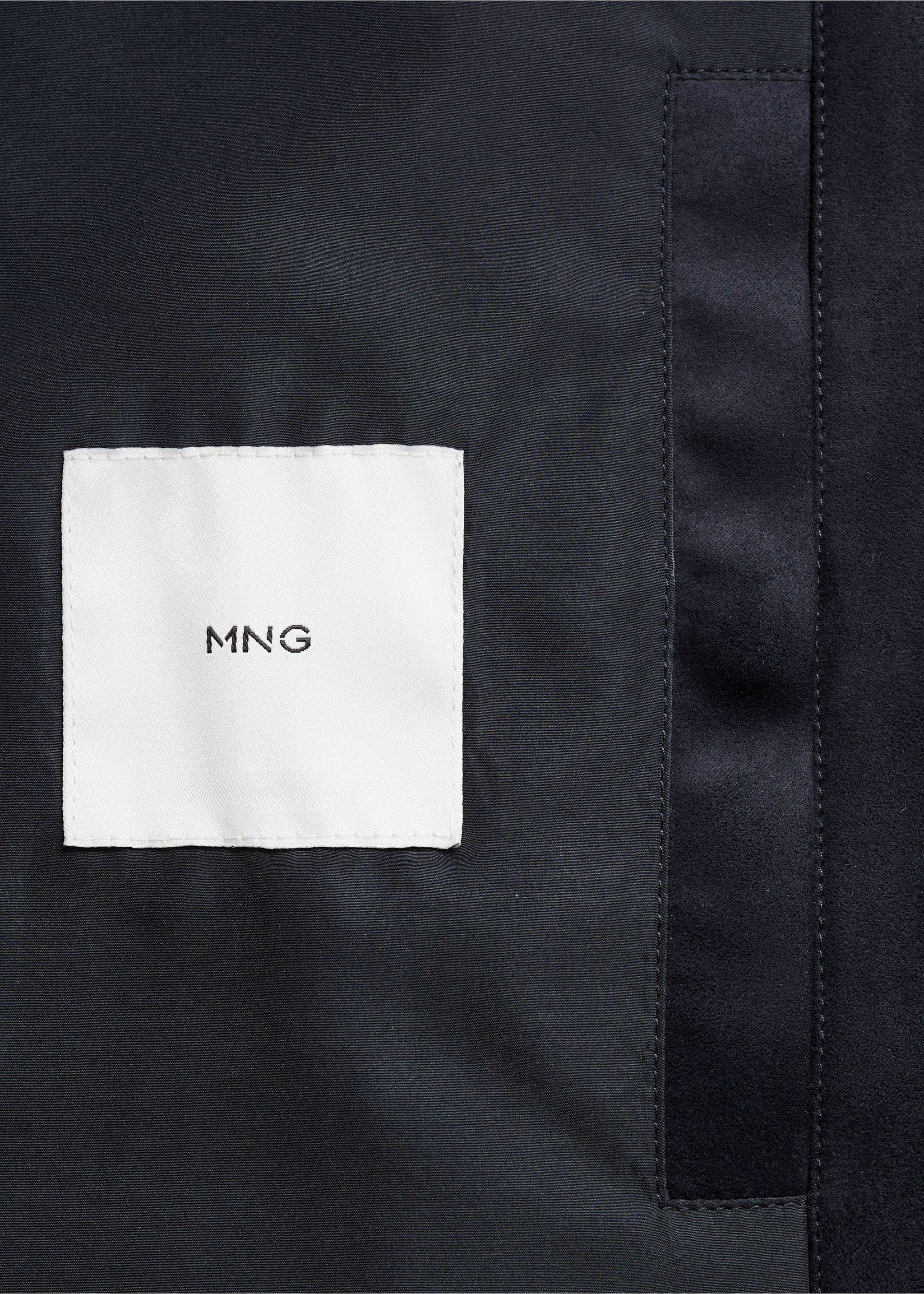 Suede-effect bomber jacket - Details of the article 0, Night Blue. Ref: 17031136-00.