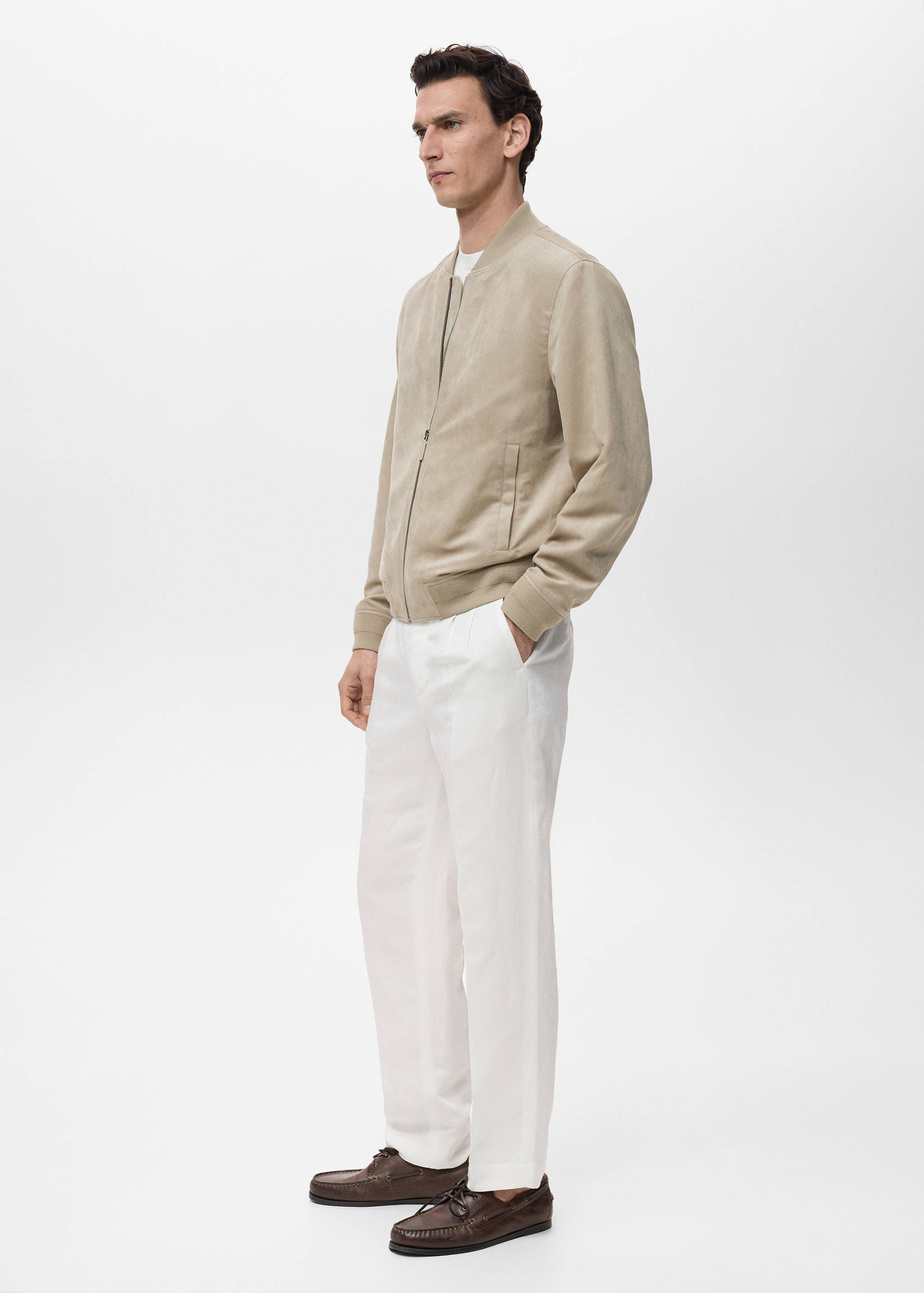 Suede-effect bomber jacket - Details of the article 2