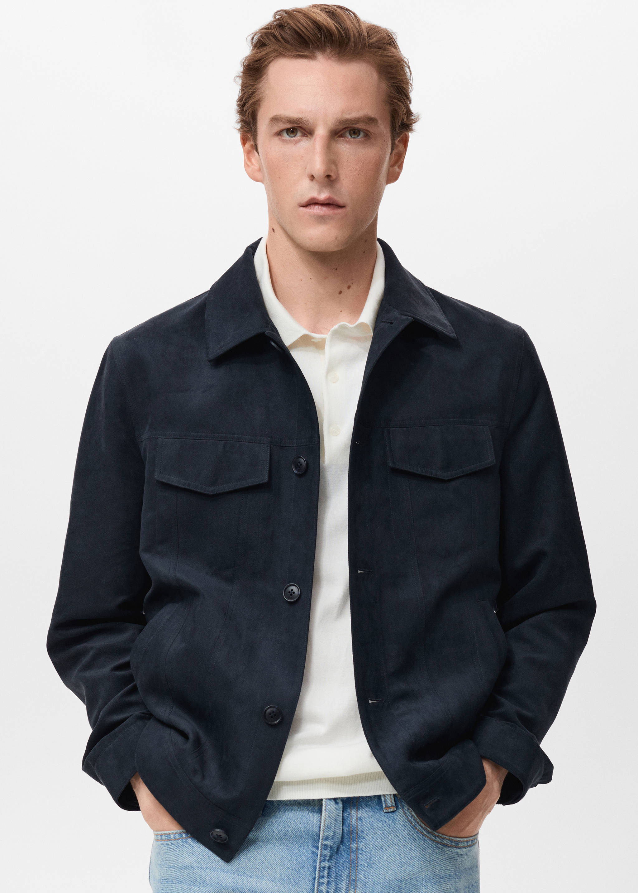 Overshirt mit Wildledereffekt - Mittlere Ansicht