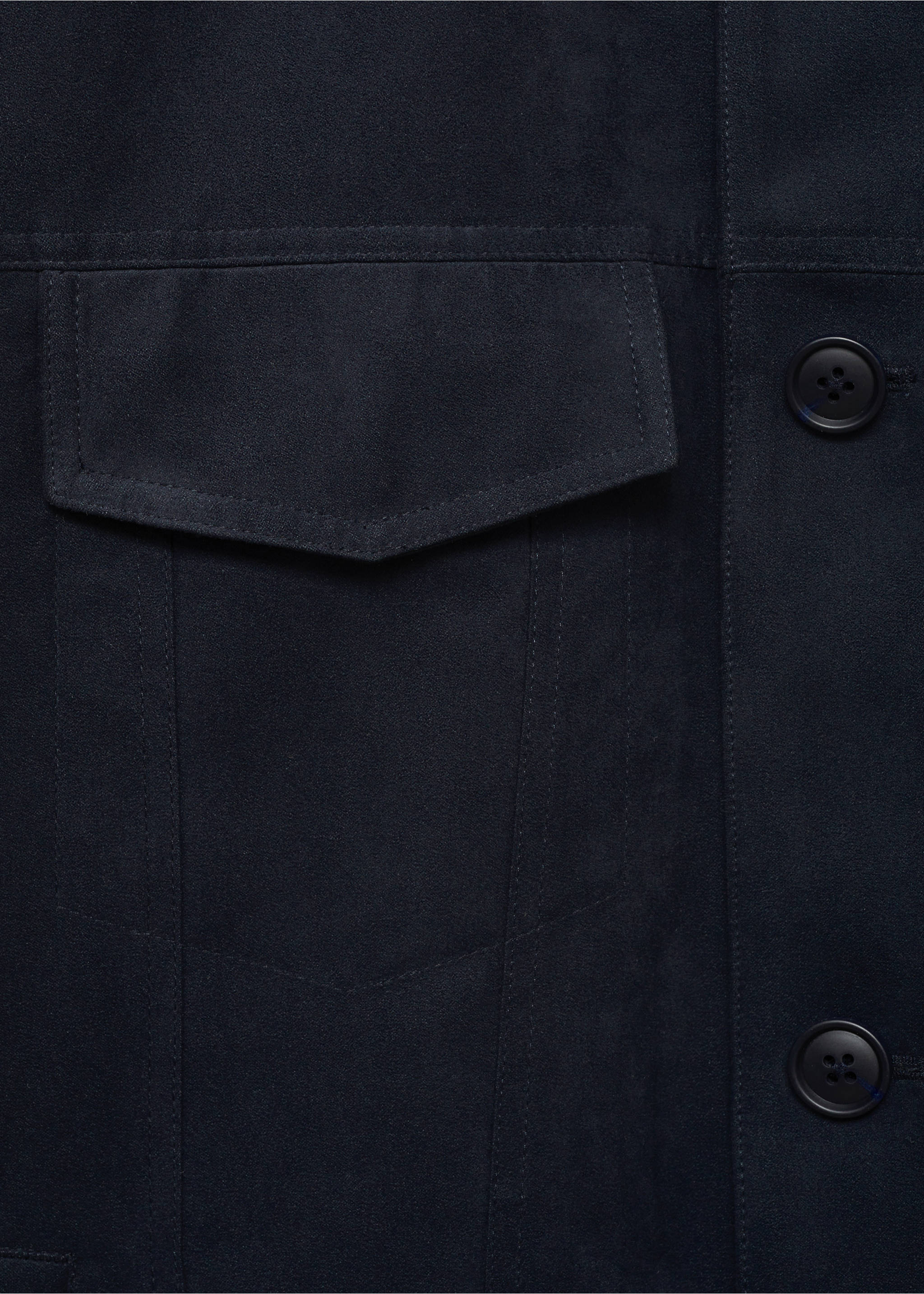 Overshirt mit Wildledereffekt - Detail des Artikels 0, Marineblau. Ref: 17031137-00.